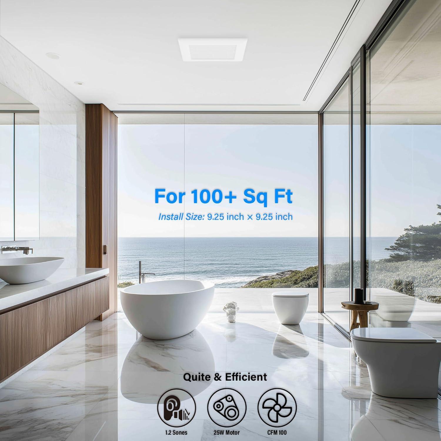 Ventilador de Escape JULLISON 100 CFM para Baño y Hogar