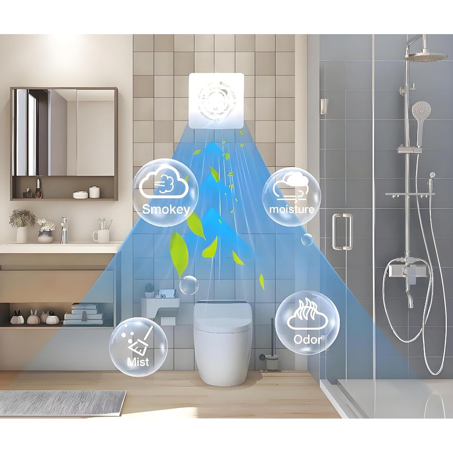 Ventilador de Escape 6" JOANAJO Blanco para Baño y Cocina