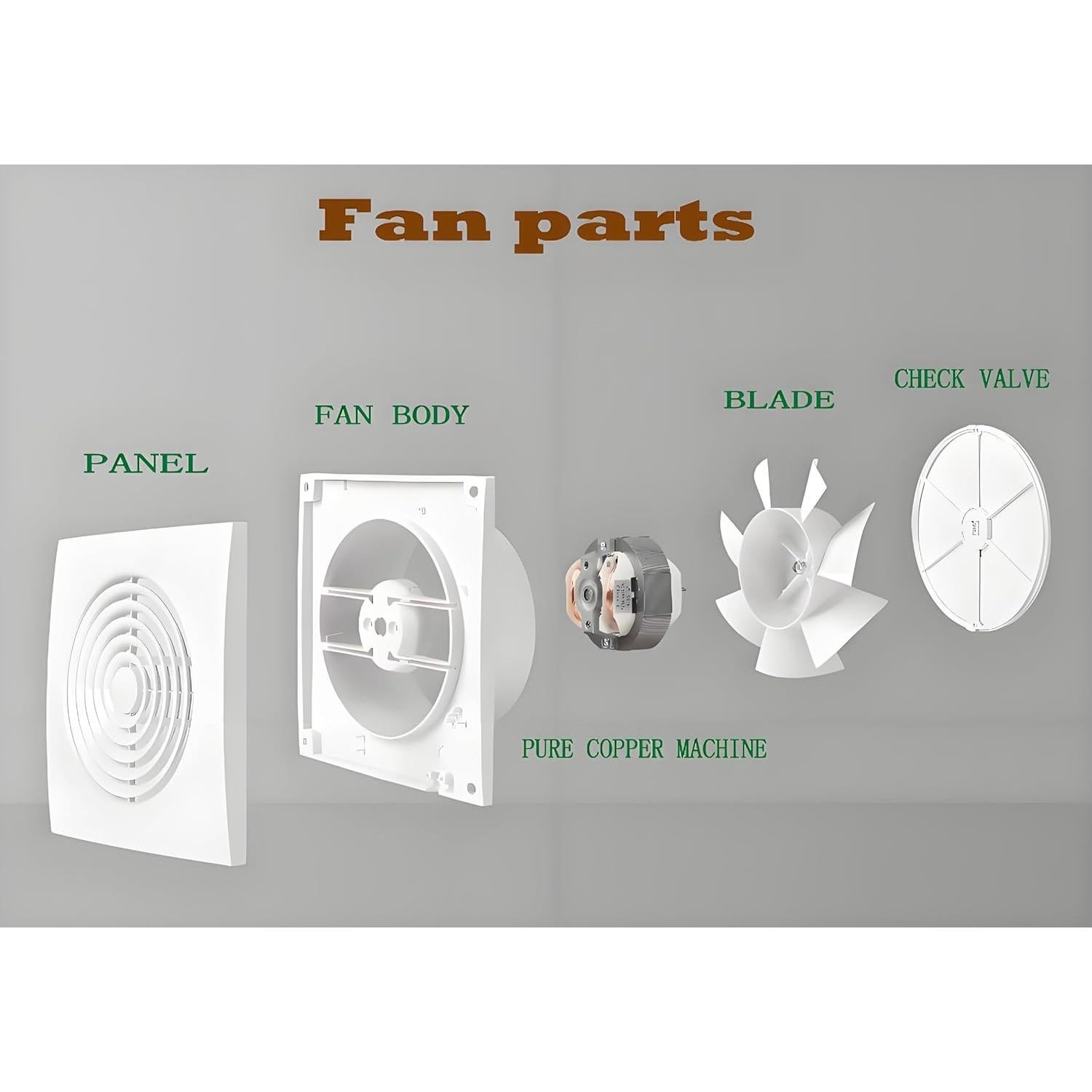 Ventilador de Escape 6" JOANAJO Blanco para Baño y Cocina