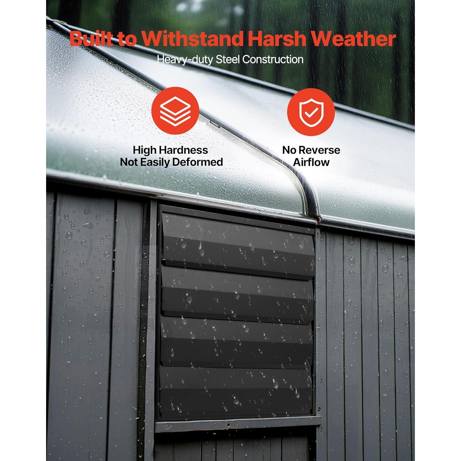 Ventilador Extractor de Persiana VEVOR 35 cm Montaje Pared 2000 CFM