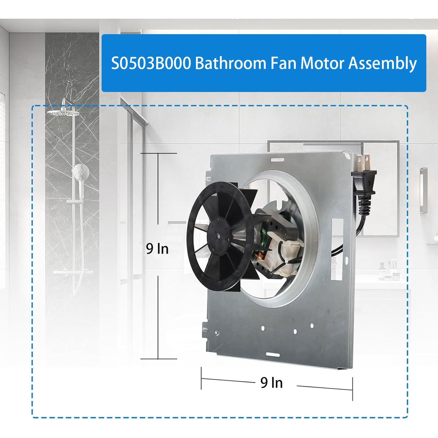 Motor de Ventilador de Extractor de Baño Upgrade S0503B000 23x23cm 50 CFM