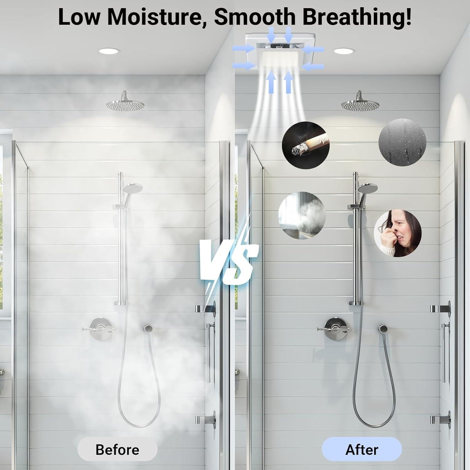 Ventilador Extractor de Baño Cazooo CACV-12LL 30x30 cm LED