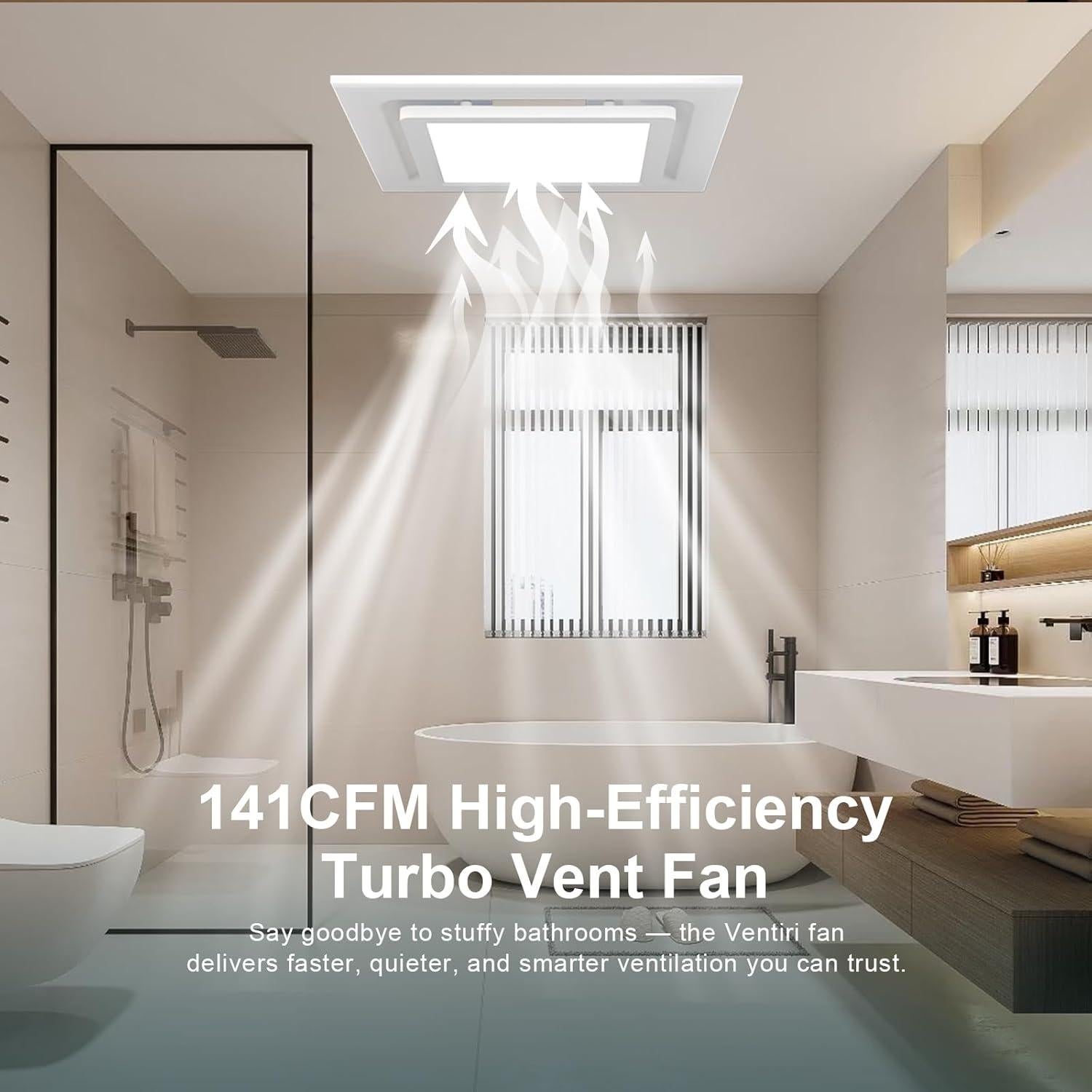 Ventilador Extractor de Baño VENTIRI YSPQS con Luz LED 30.48 cm