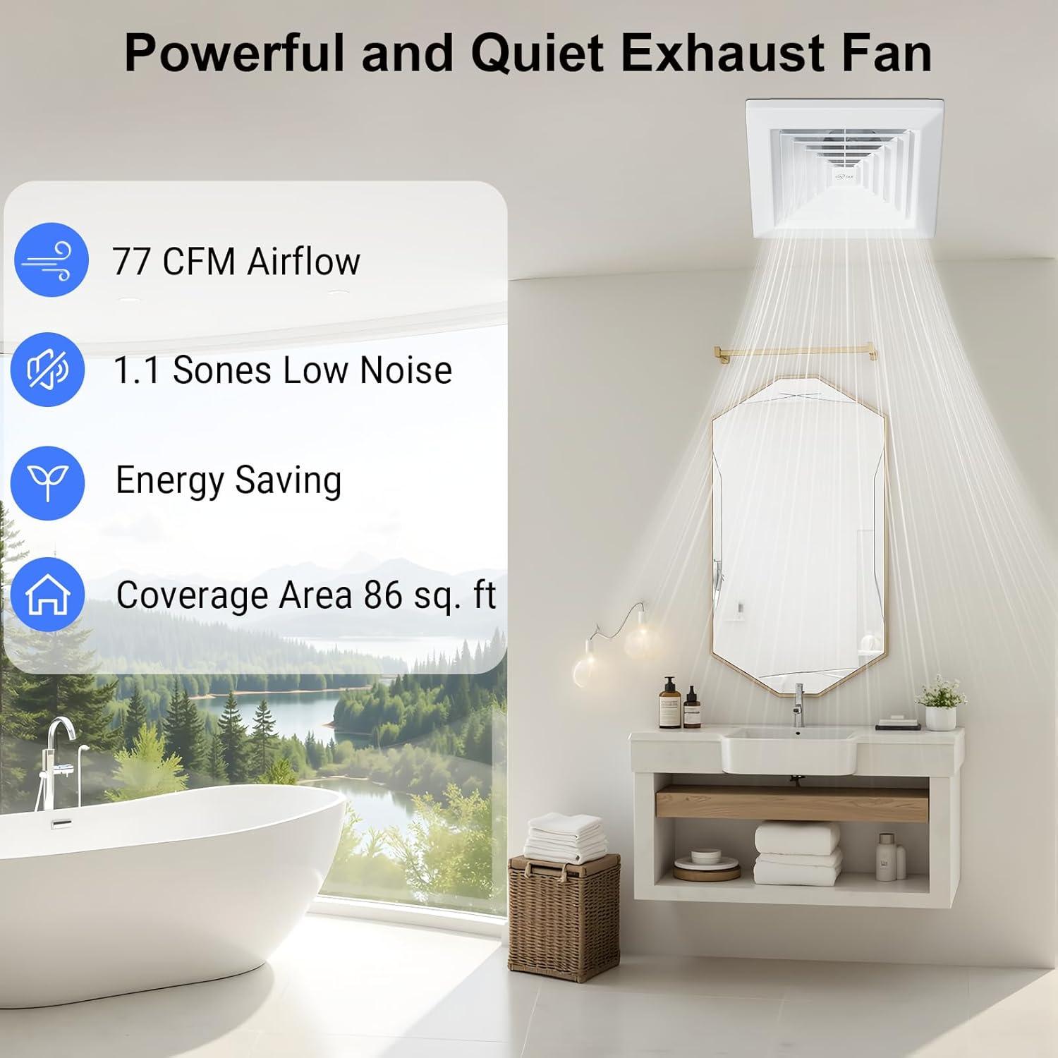 Ventilador Extractor de Baño EINTTAX 25W 21.1x21.1cm Blanco