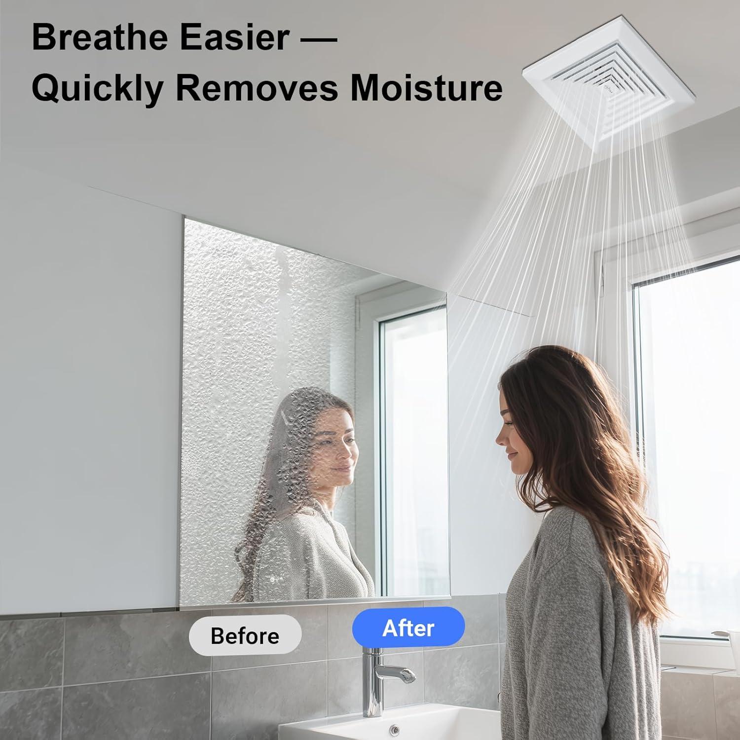 Ventilador Extractor de Baño EINTTAX 25W 21.1x21.1cm Blanco