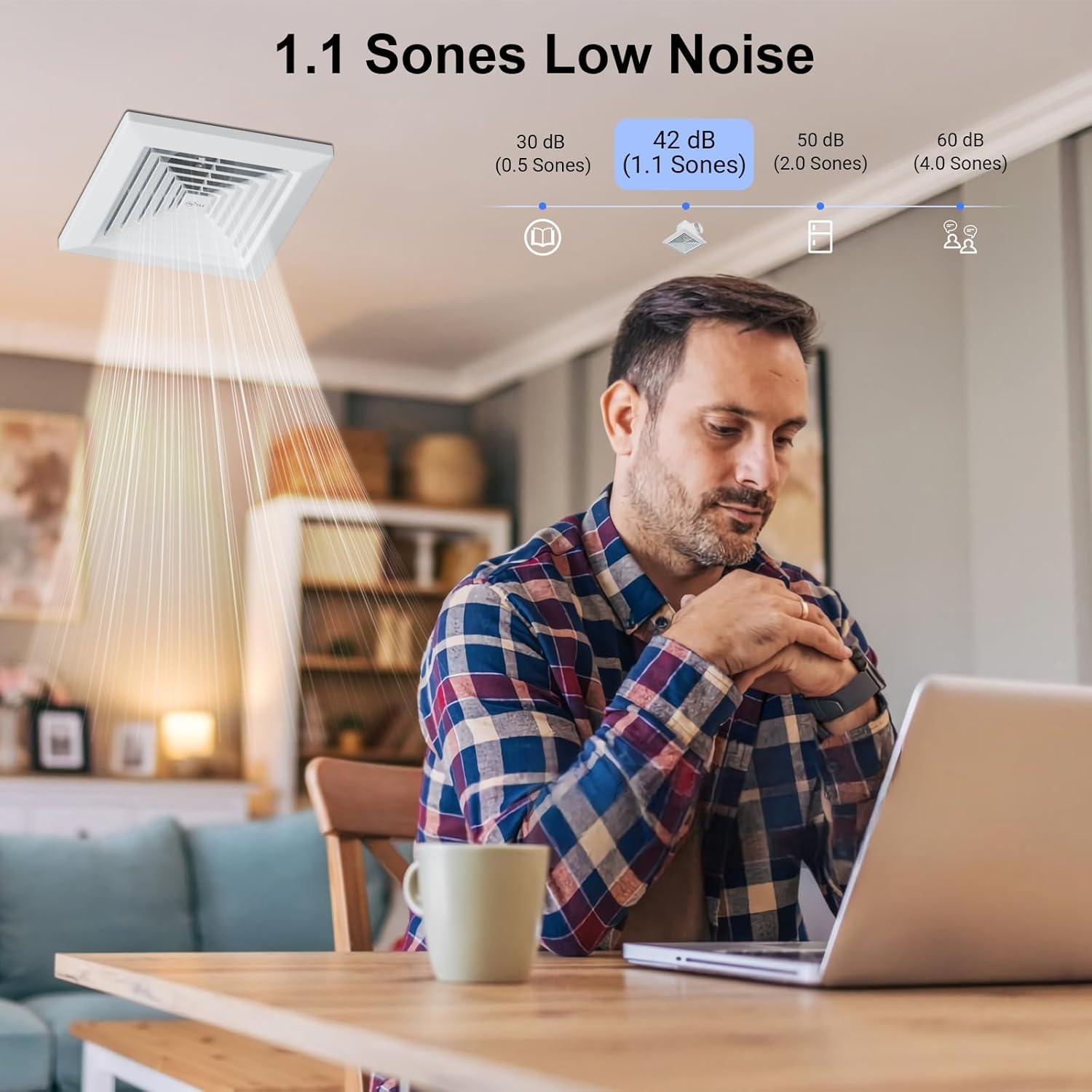 Ventilador Extractor de Baño EINTTAX 25W 21.1x21.1cm Blanco