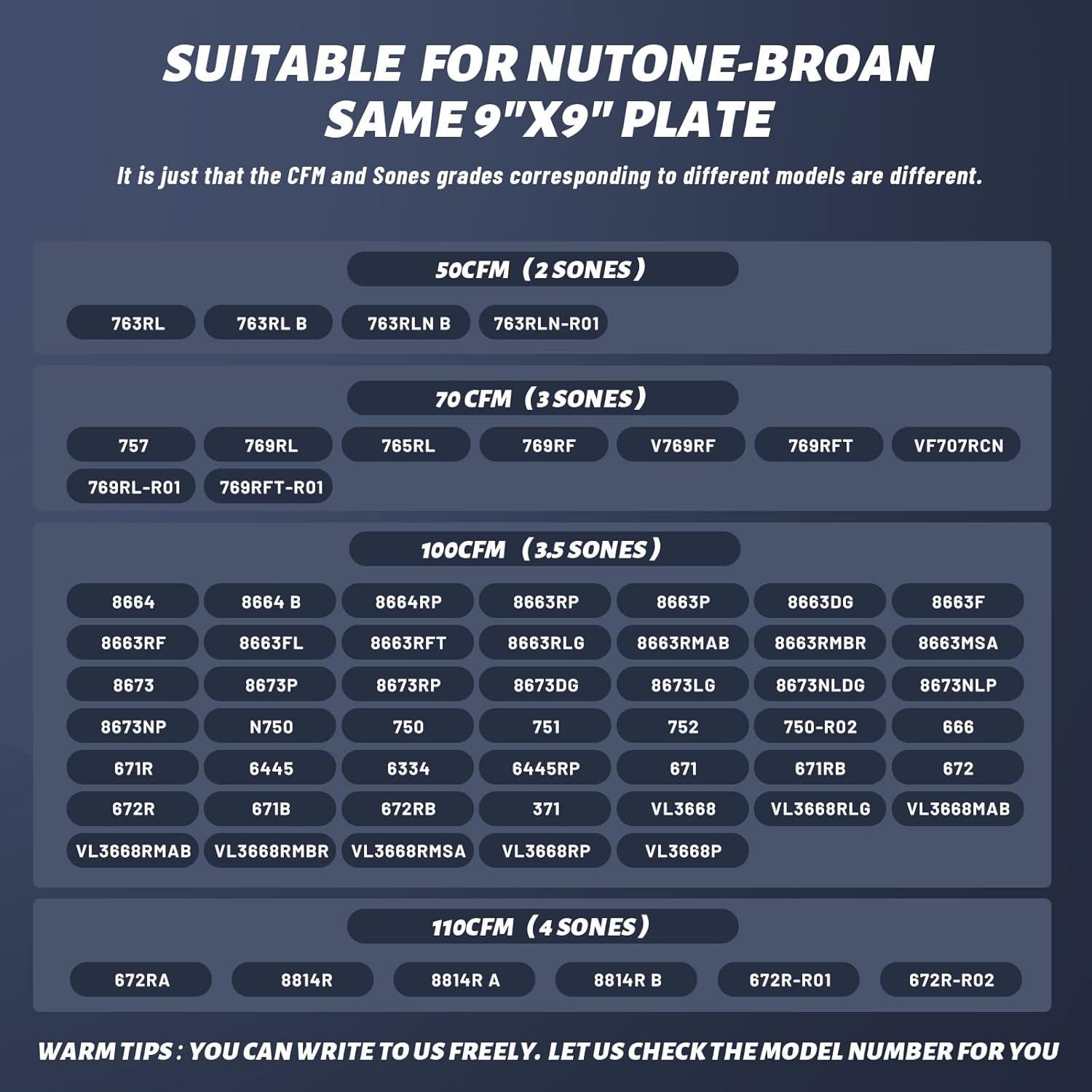 Motor de Ventilador de Baño Cylrod 8664RP 100CFM 3.5 Sones