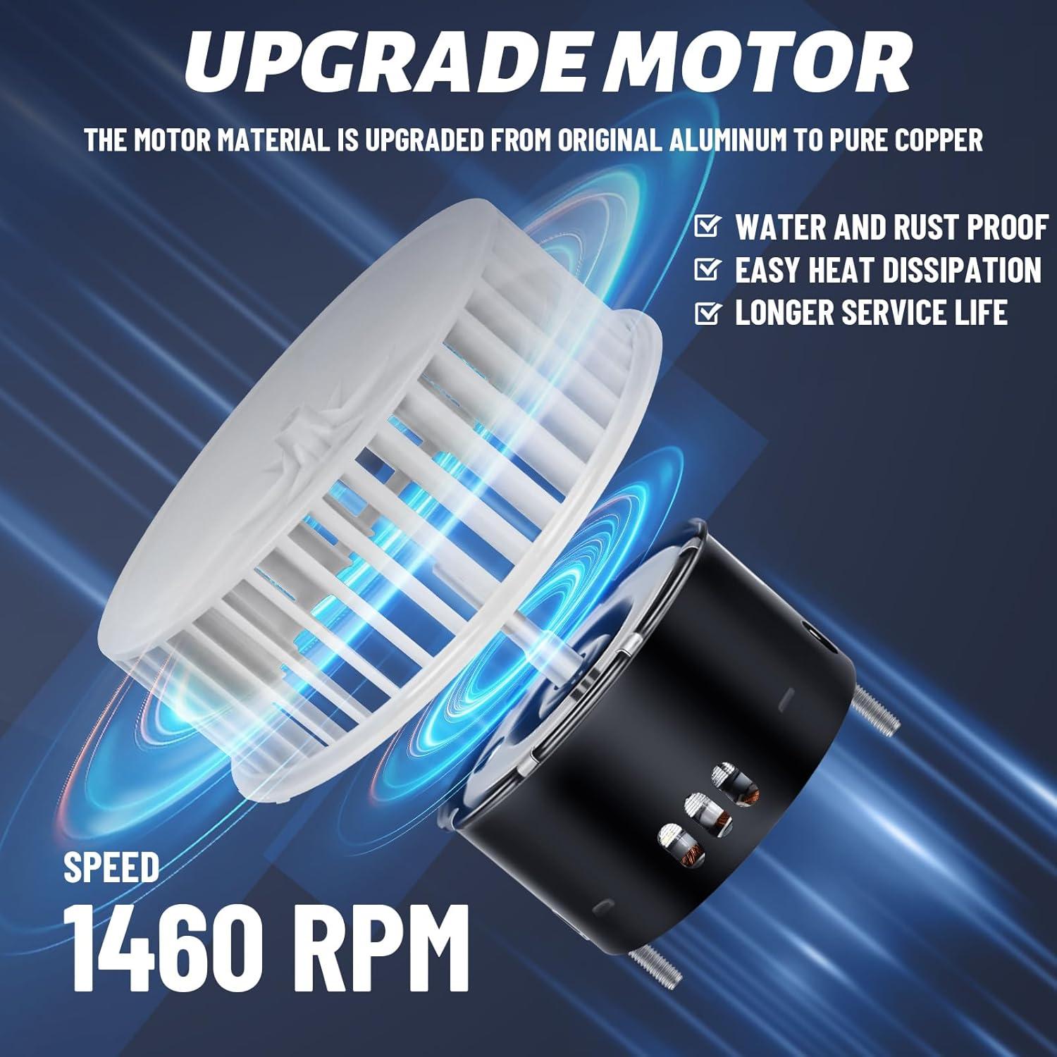 Motor de Ventilador de Baño Cylrod 8664RP 100CFM 3.5 Sones