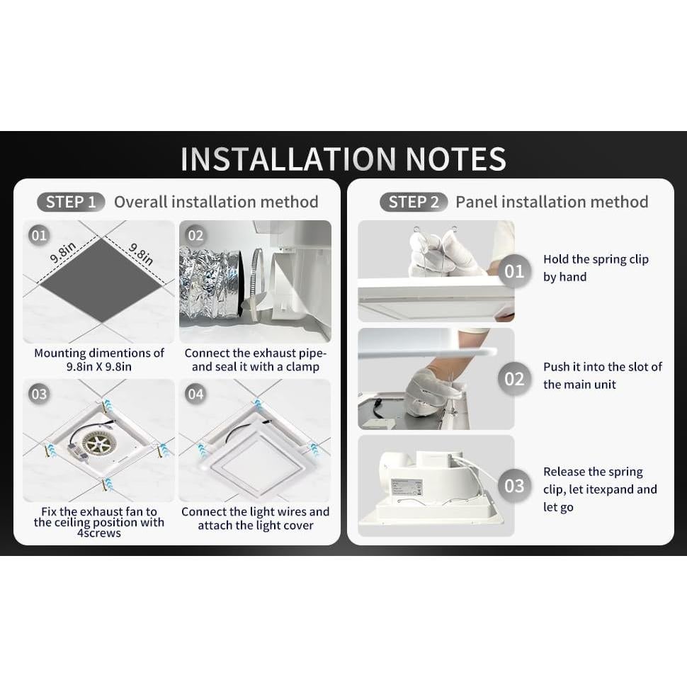Ventilador Extractor de Baño Yue Feng K250 con Luz LED 12W