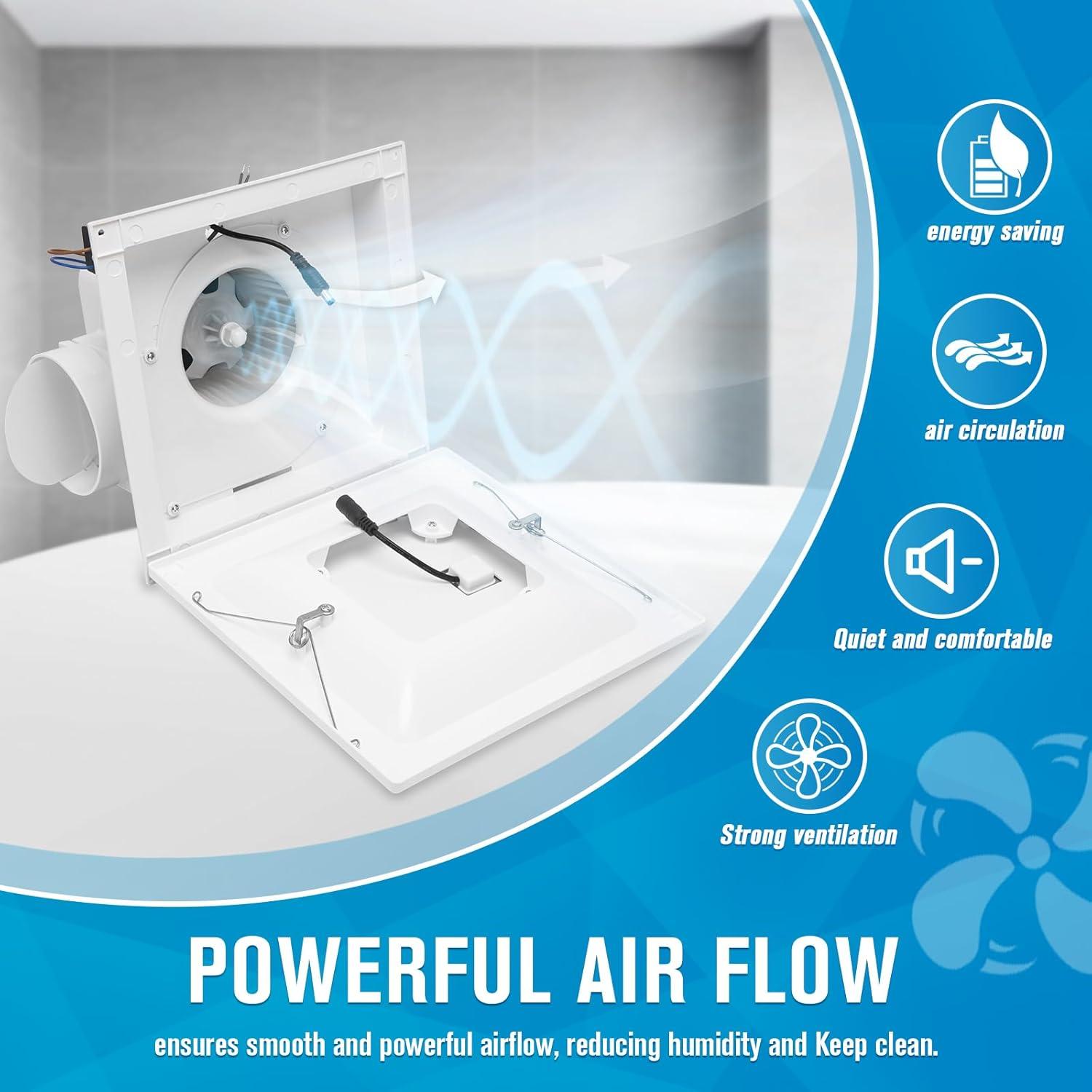 Ventilador Extractor de Baño con Luz LED CMOOD 35W 110 CFM