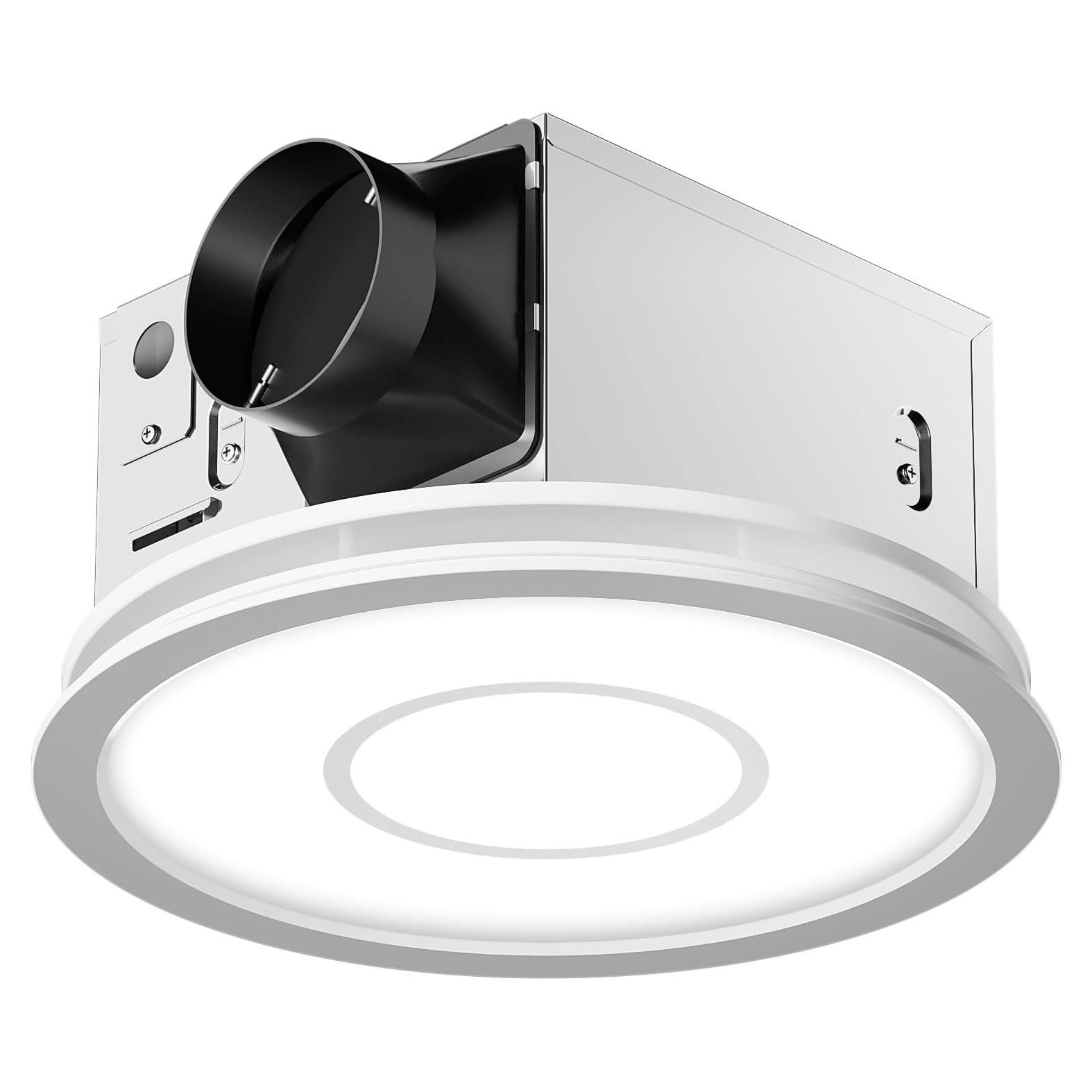 Ventilador de Baño Fitop con Luz LED 130 CFM 47W Plata