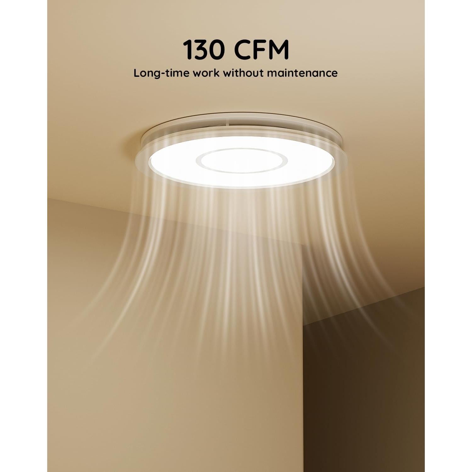 Ventilador de Baño Fitop con Luz LED 130 CFM 47W Plata