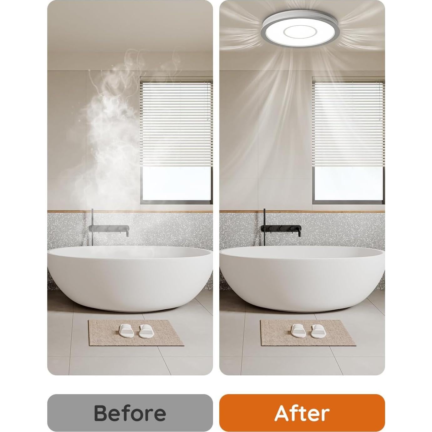 Ventilador de Baño Fitop con Luz LED 130 CFM 47W Plata