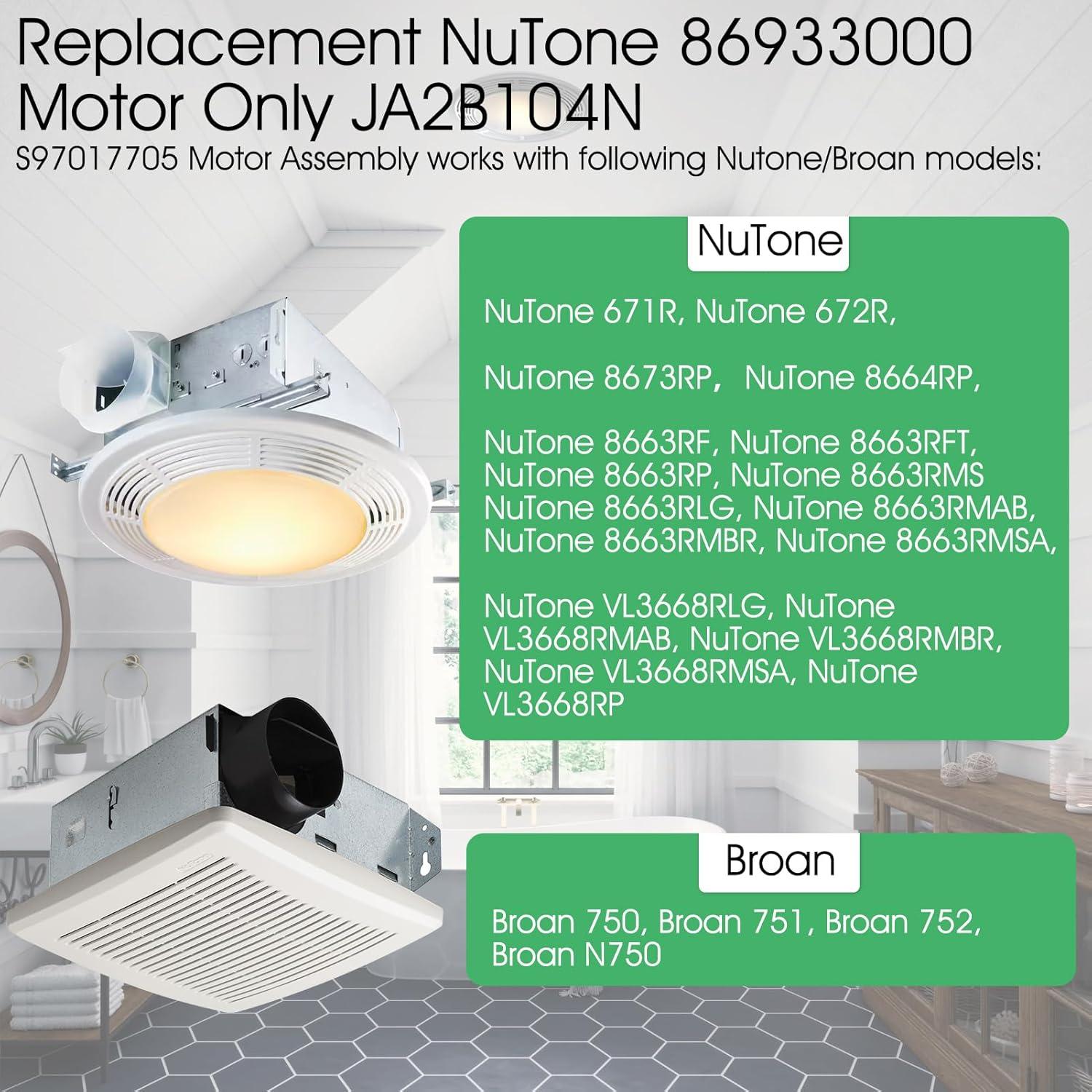 Motor de Reemplazo NuTone 8664RP para Ventilador 97017705