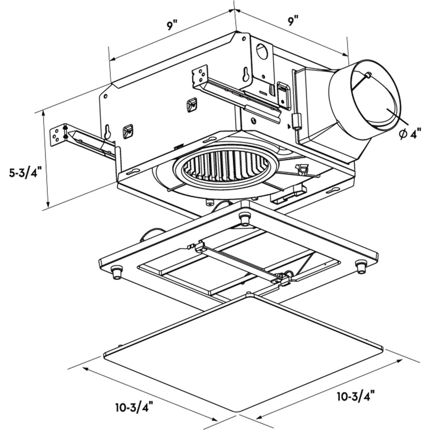 Ventilador Extractor de Baño Good Housekeeping PowerFlow 110 CFM