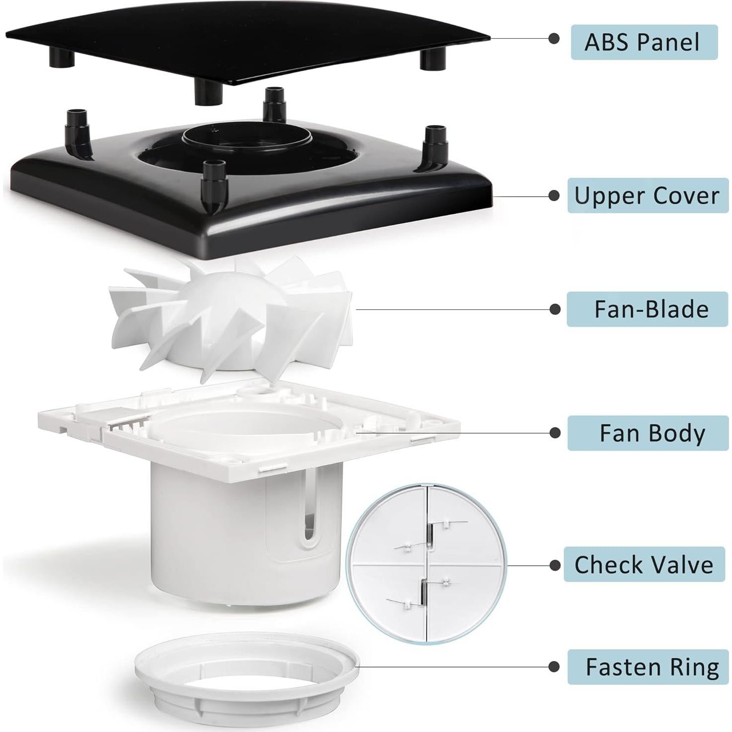 Ventilador de extracción de baño Hose Vary 100mm 55CFM IPX4
