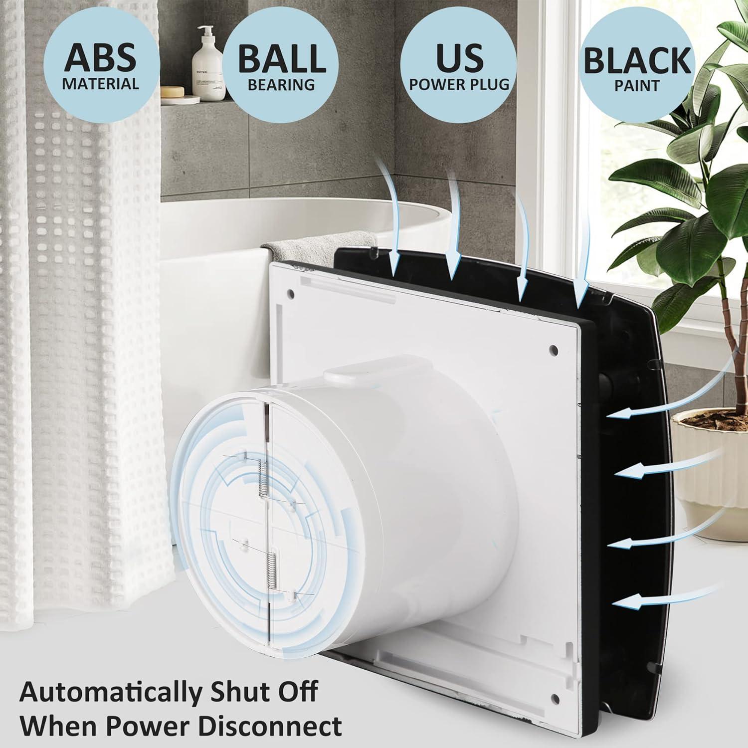 Ventilador de extracción de baño Hose Vary 100mm 55CFM IPX4