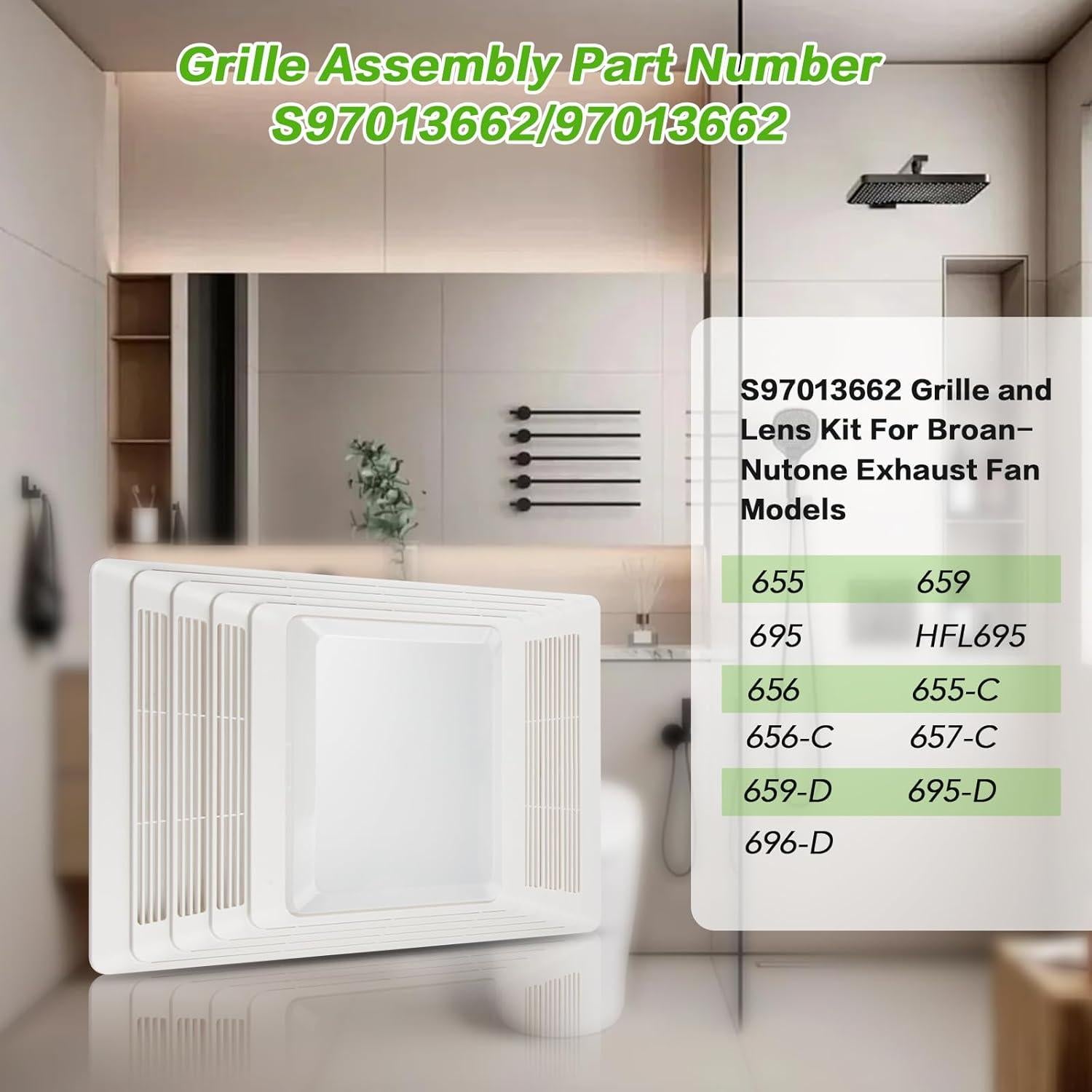 Kit de Reemplazo Rejilla y Lente Ventilador Baño Osyyhe S97013662