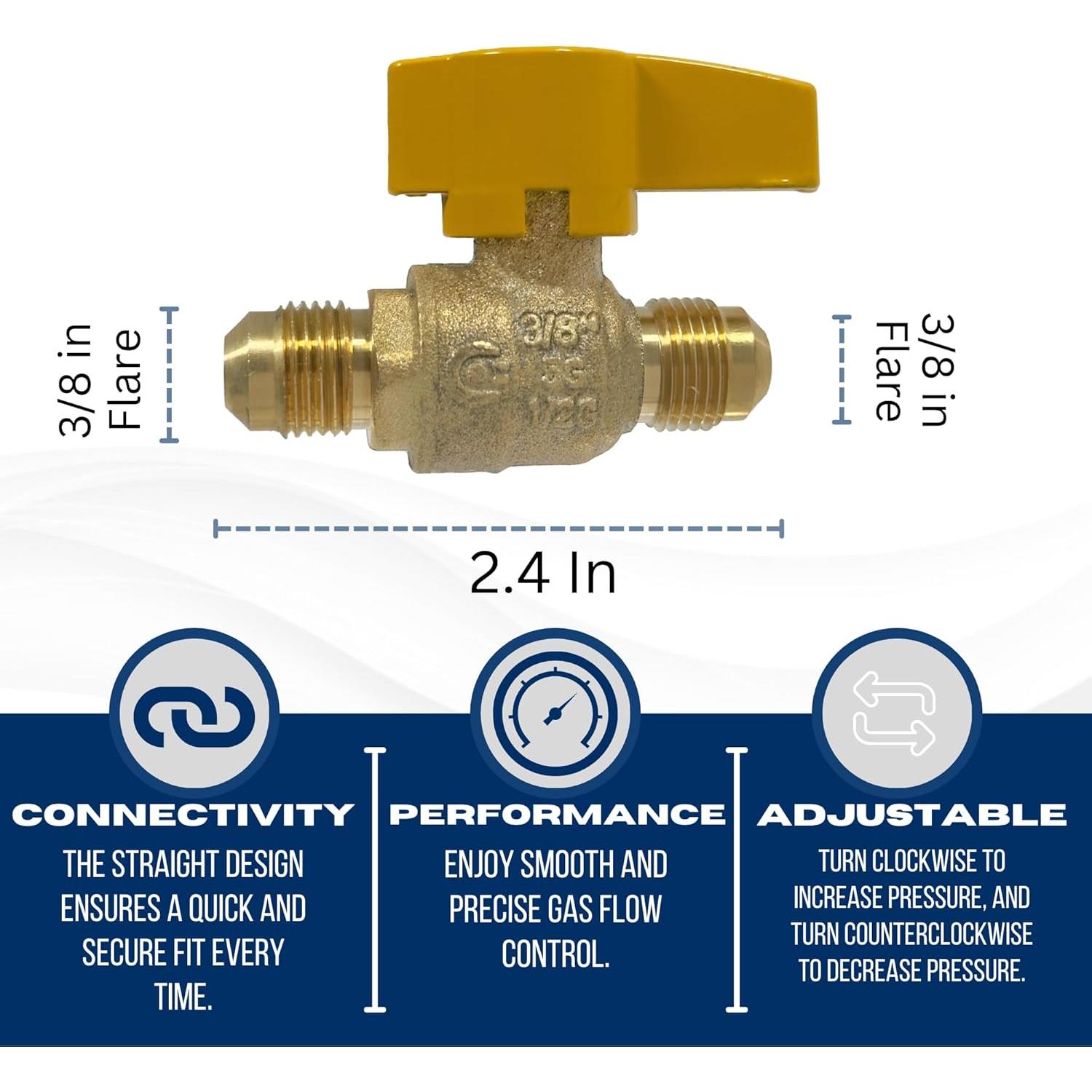 Válvula de Gas XFITTING 3/8" Flare - Propano y Natural
