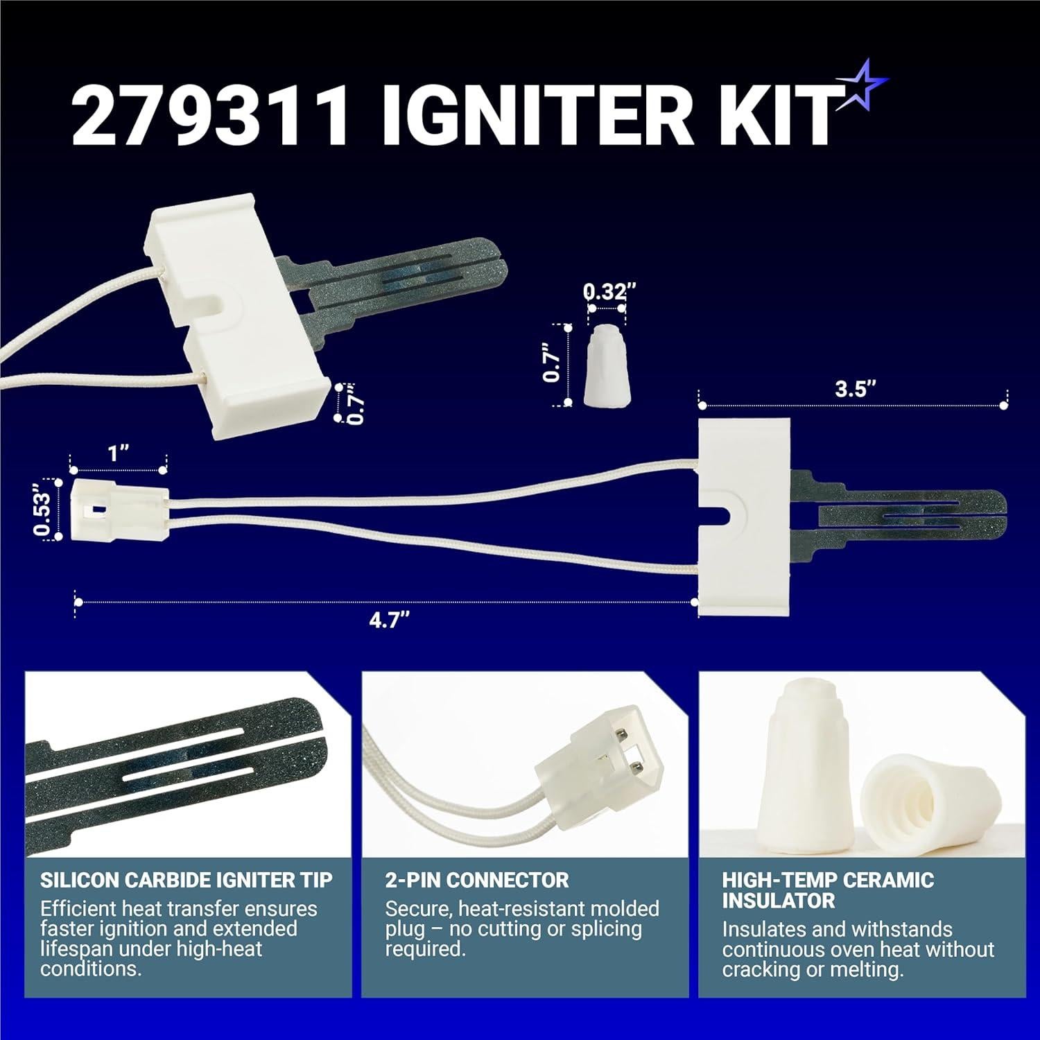 Kit de Reparación Secadora Gas BlueStars 338906 279311 279834