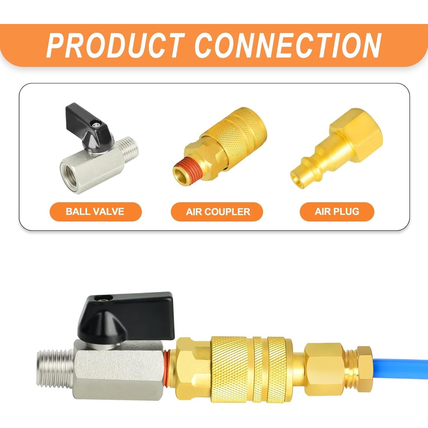 Válvula de Bola Mini de Bronce Gasher 1/4" NPT 3 Piezas