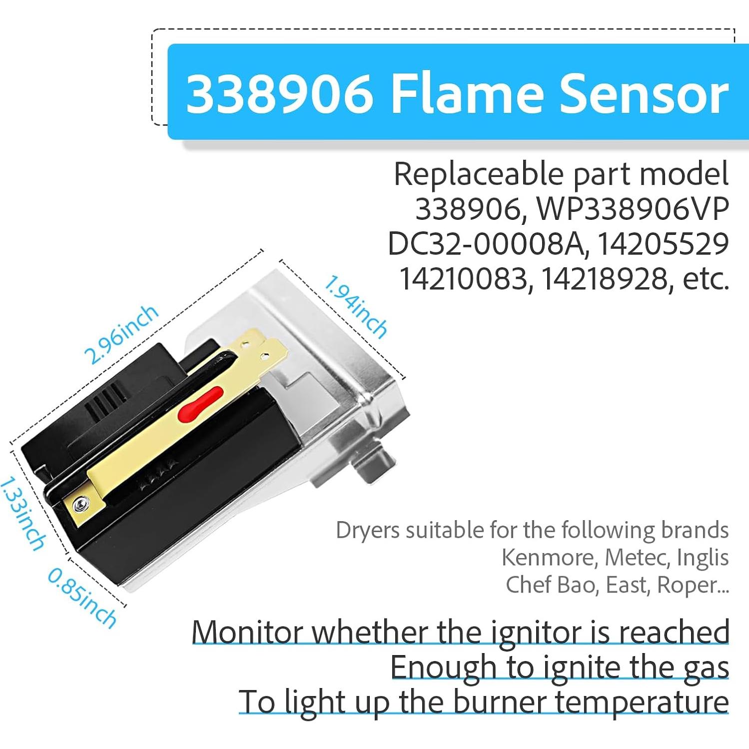 Kit de Revisión Secadora Gas Kenmore Whirlpool 338906 279311 279834