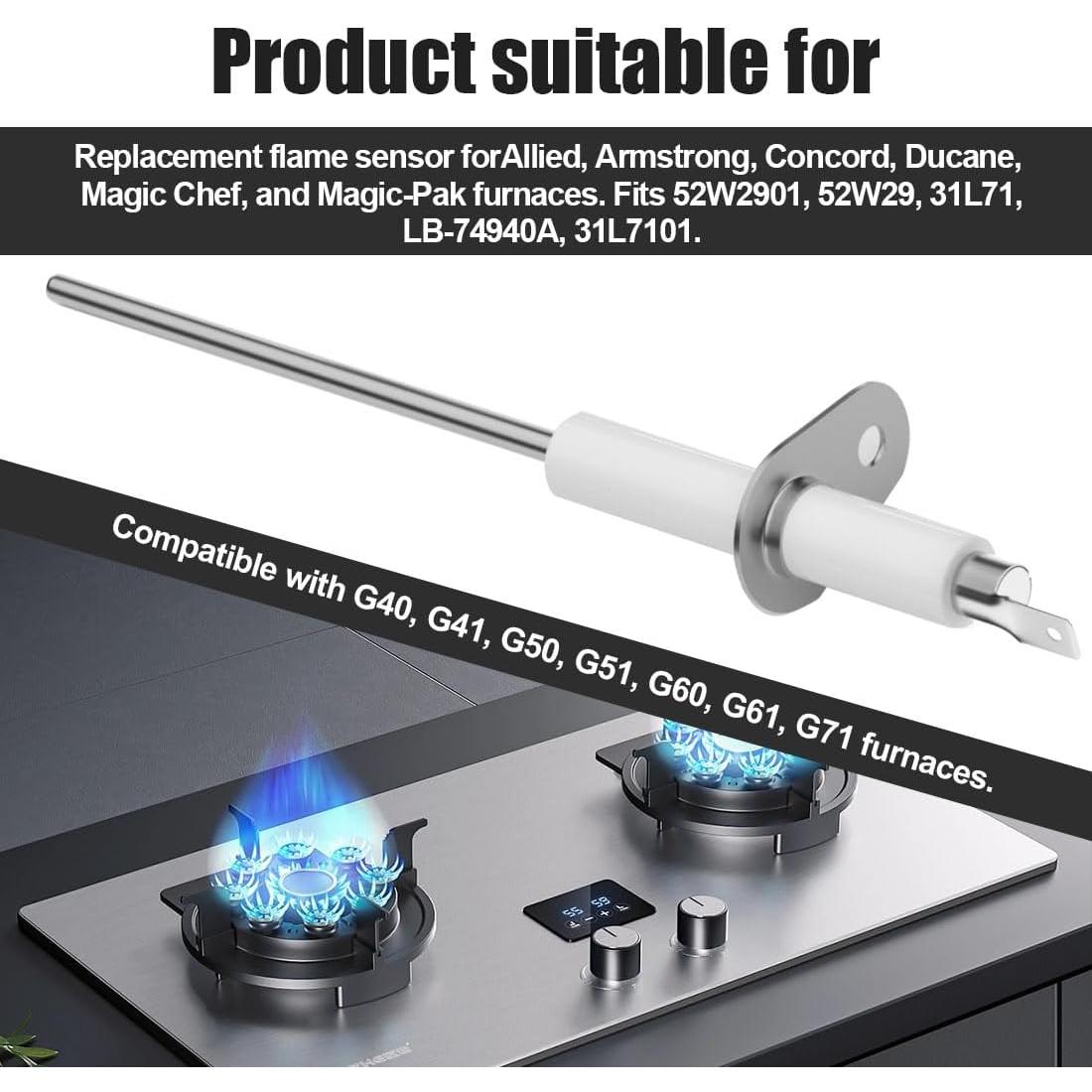 2 Sensores de Llama 52W29 para Hornos Lennox y Ducane