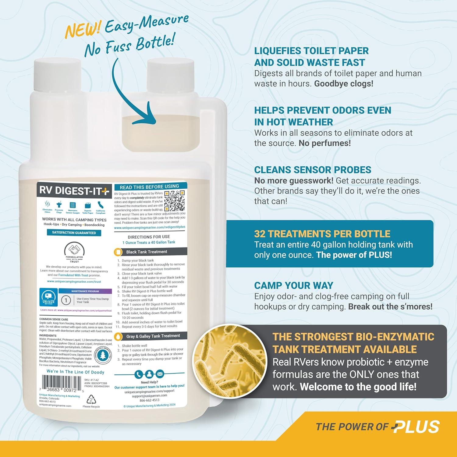 Tratamiento Bio-Enzimático para Inodoros RV Único Digest-It Ultra 946 ml