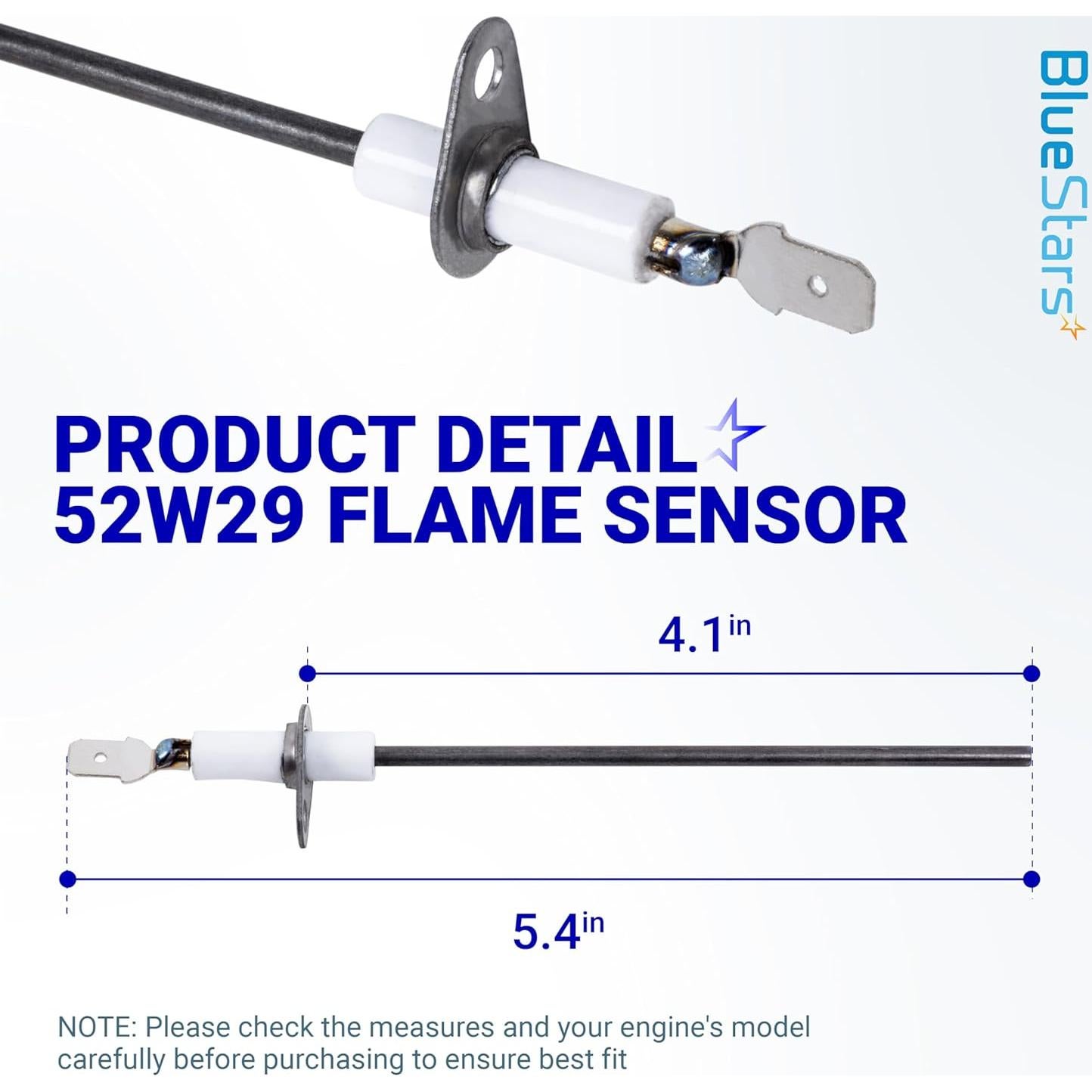 Sensor de Llama de Horno BlueStars 52W29 - Compatible con Lennox, Ducane, Armstrong