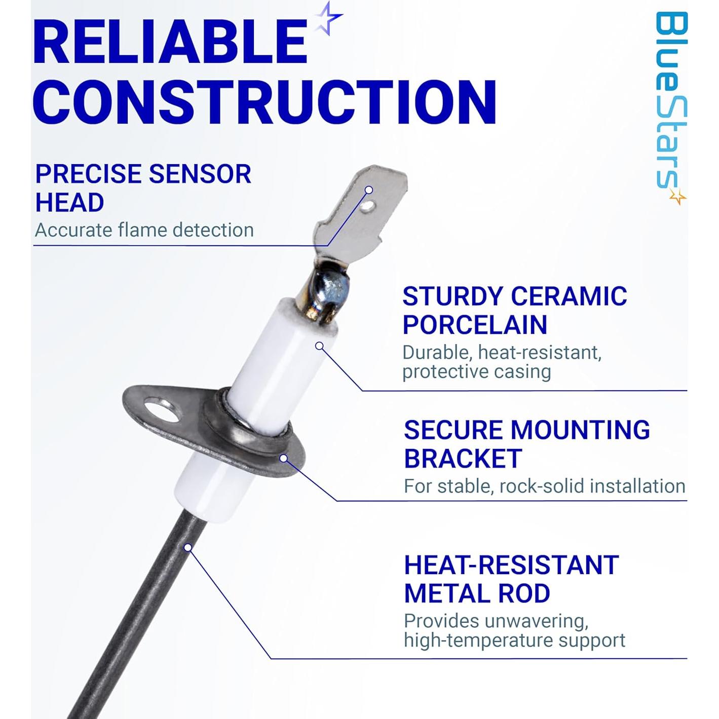 Sensor de Llama de Horno BlueStars 52W29 - Compatible con Lennox, Ducane, Armstrong