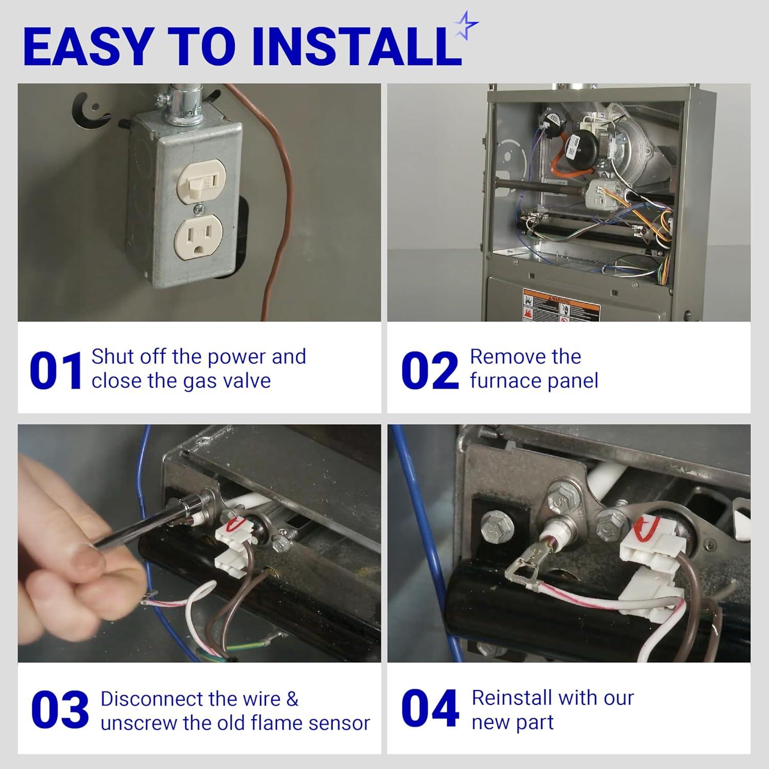 Sensor de Llama de Horno BlueStars 52W29 - Compatible con Lennox, Ducane, Armstrong