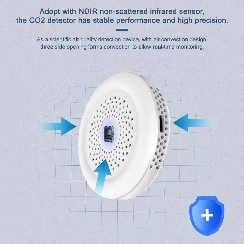 Detector de Calidad del Aire Genérico T08-CO2 con Pantalla LCD