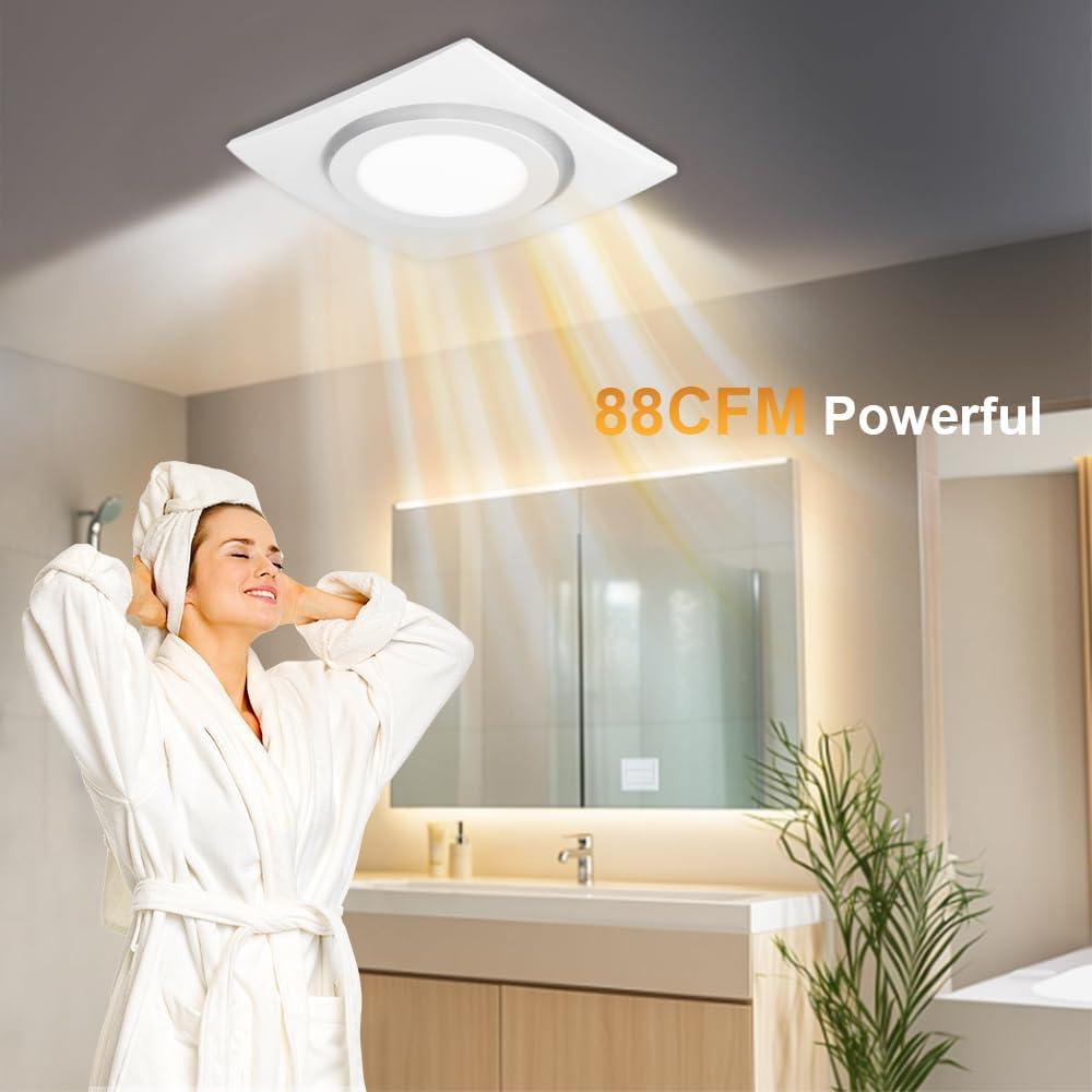 Ventilador Extractor de Baño Rysmirs 88CFM 1.0 Sone con Luz LED