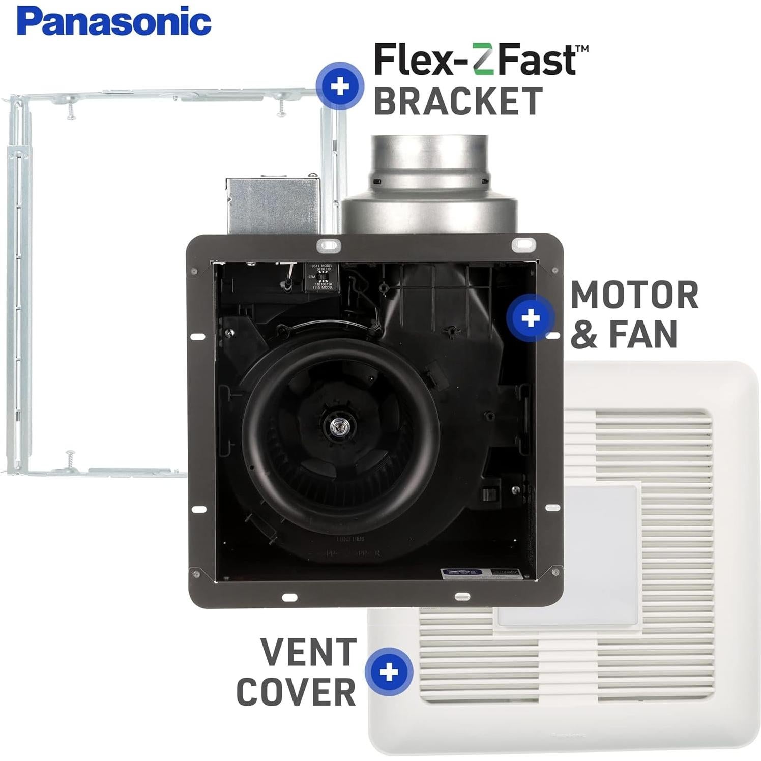 Ventilador de Extracción para Baño Panasonic FV-0511VQL1 con Luz LED 110 CFM