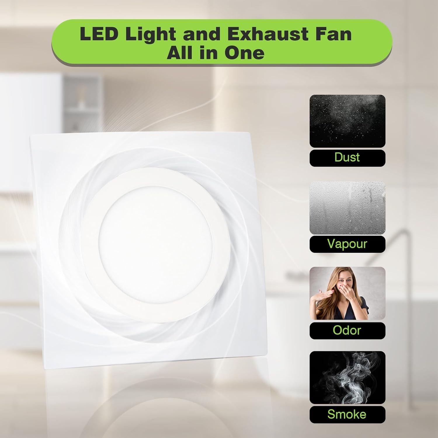 Ventilador de Baño Beendou con Luz LED 110 CFM 1.0 Sones