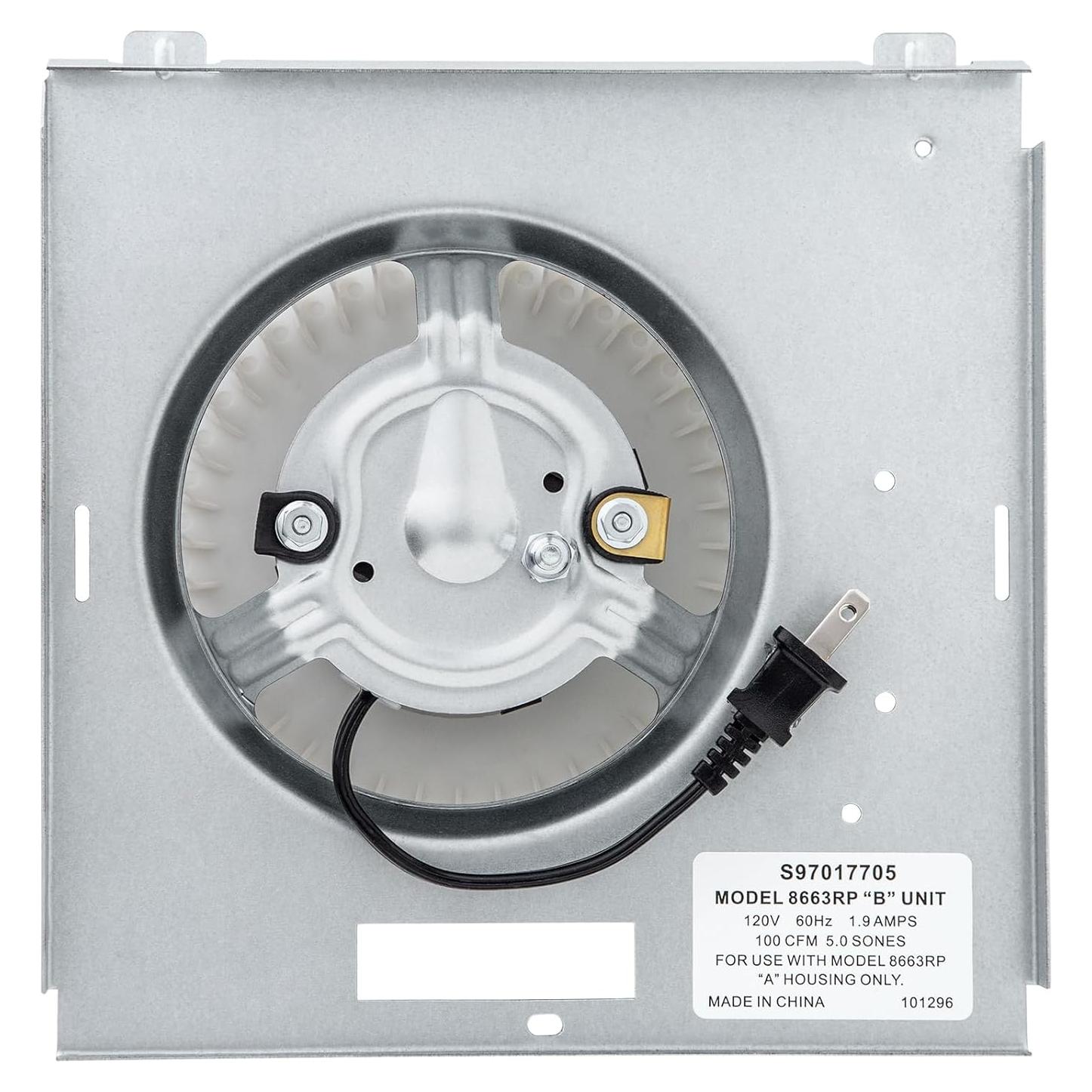 Repuesto Motor Ventilador Baño NuTone 100 CFM S97017705