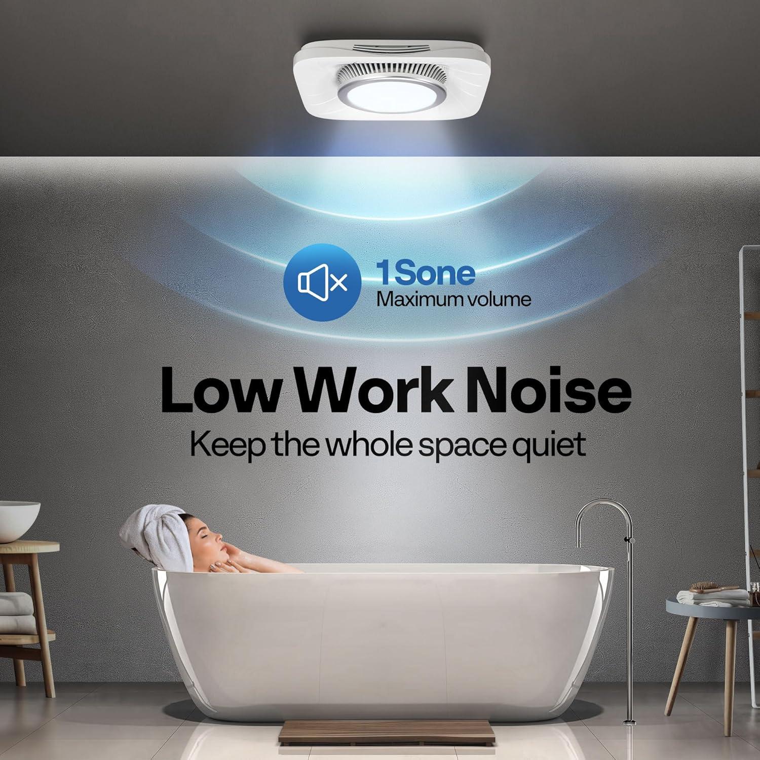 Ventilador de Baño VIVOHOME 110 CFM con Luz LED 6000K