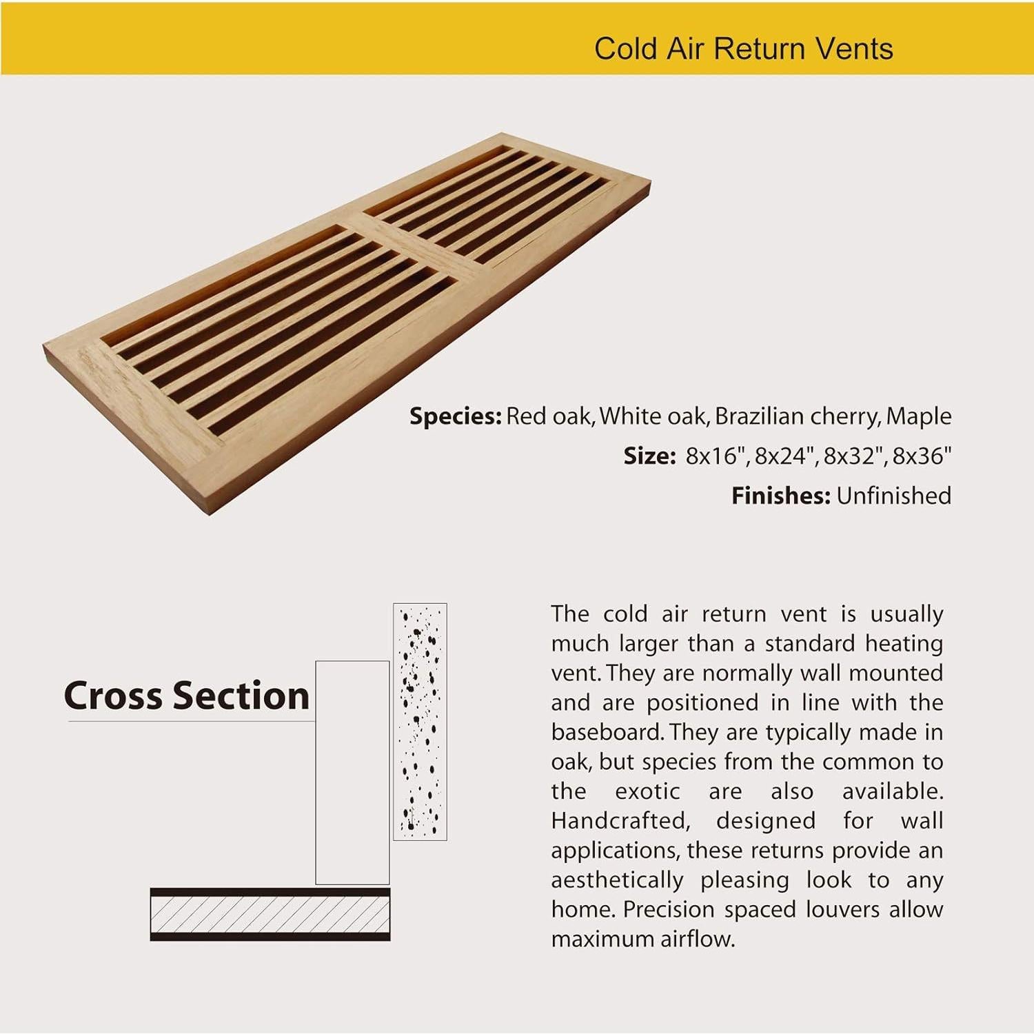 Registro de Madera de Roble Rojo 40x20 cm Welland