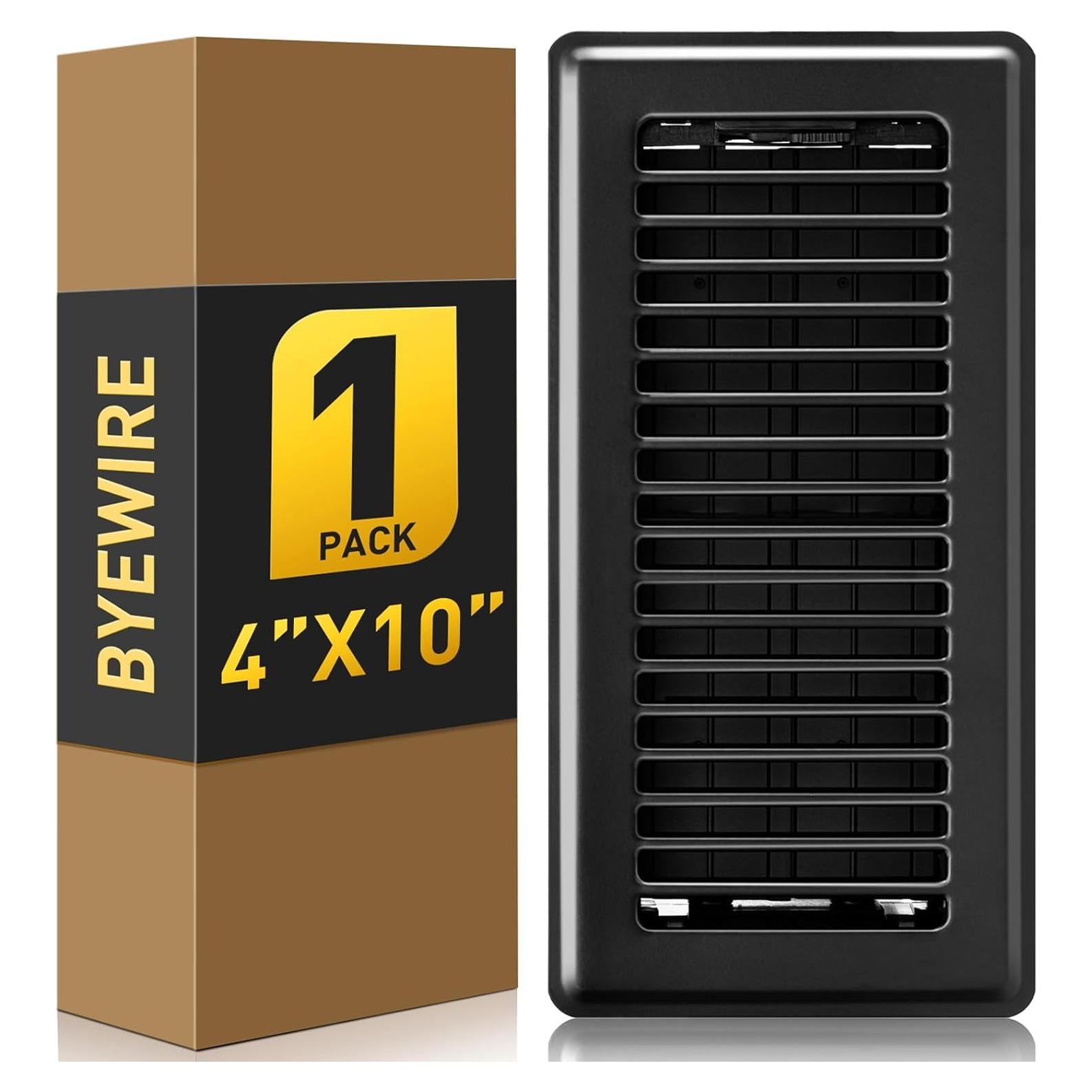 Rejilla de Piso 4x10 BYEWIRE Negra - Acero Resistente 1 Paquete