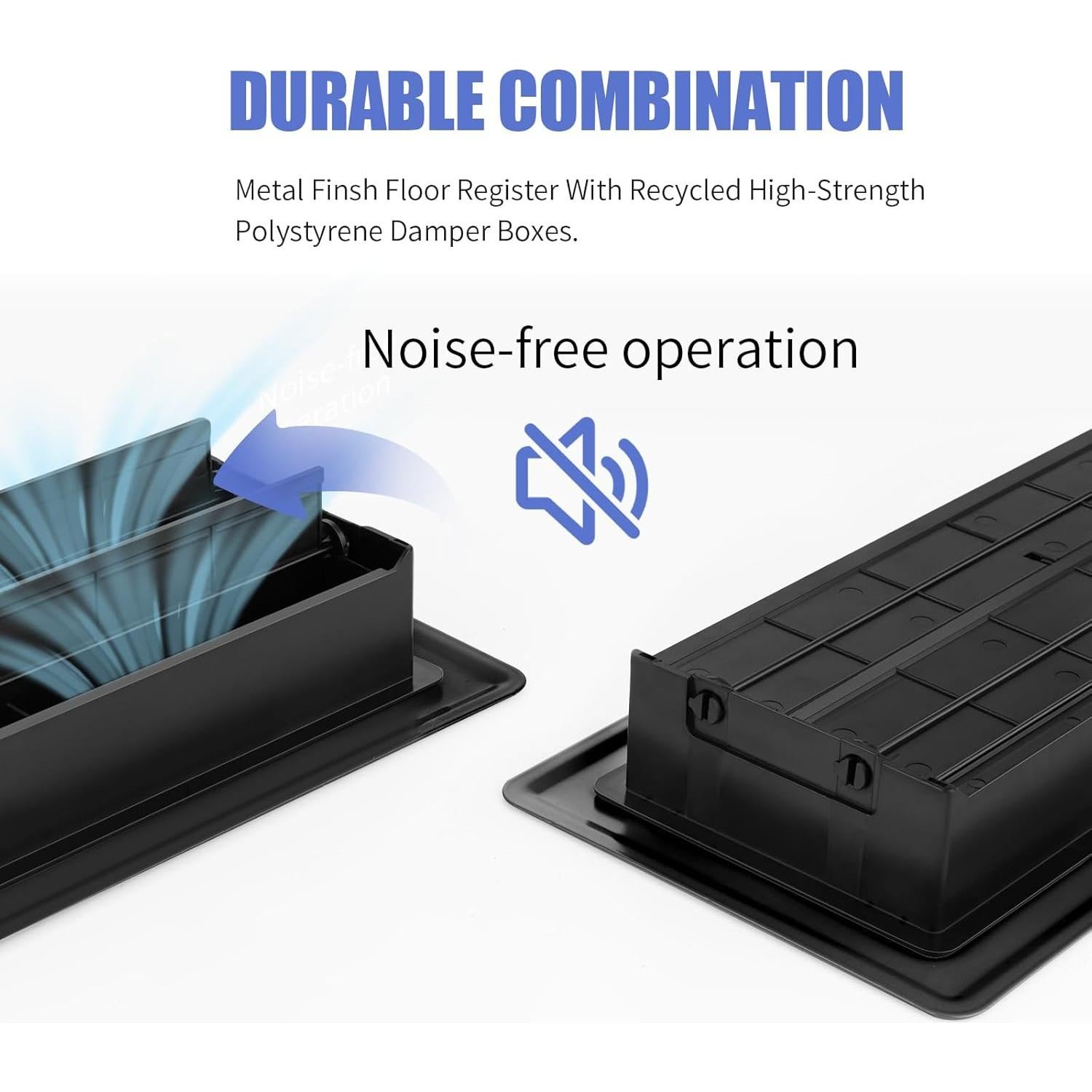 Rejilla de Piso 4x10 BYEWIRE Negra - Acero Resistente 1 Paquete