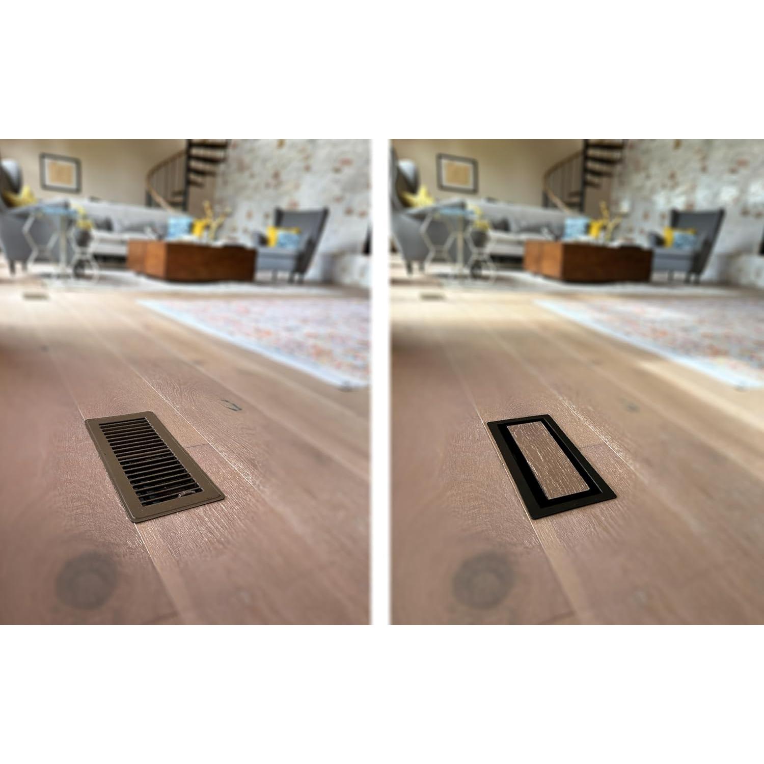 Rejilla de Piso 10x25 cm NeuForm Acero Negro Ventilación