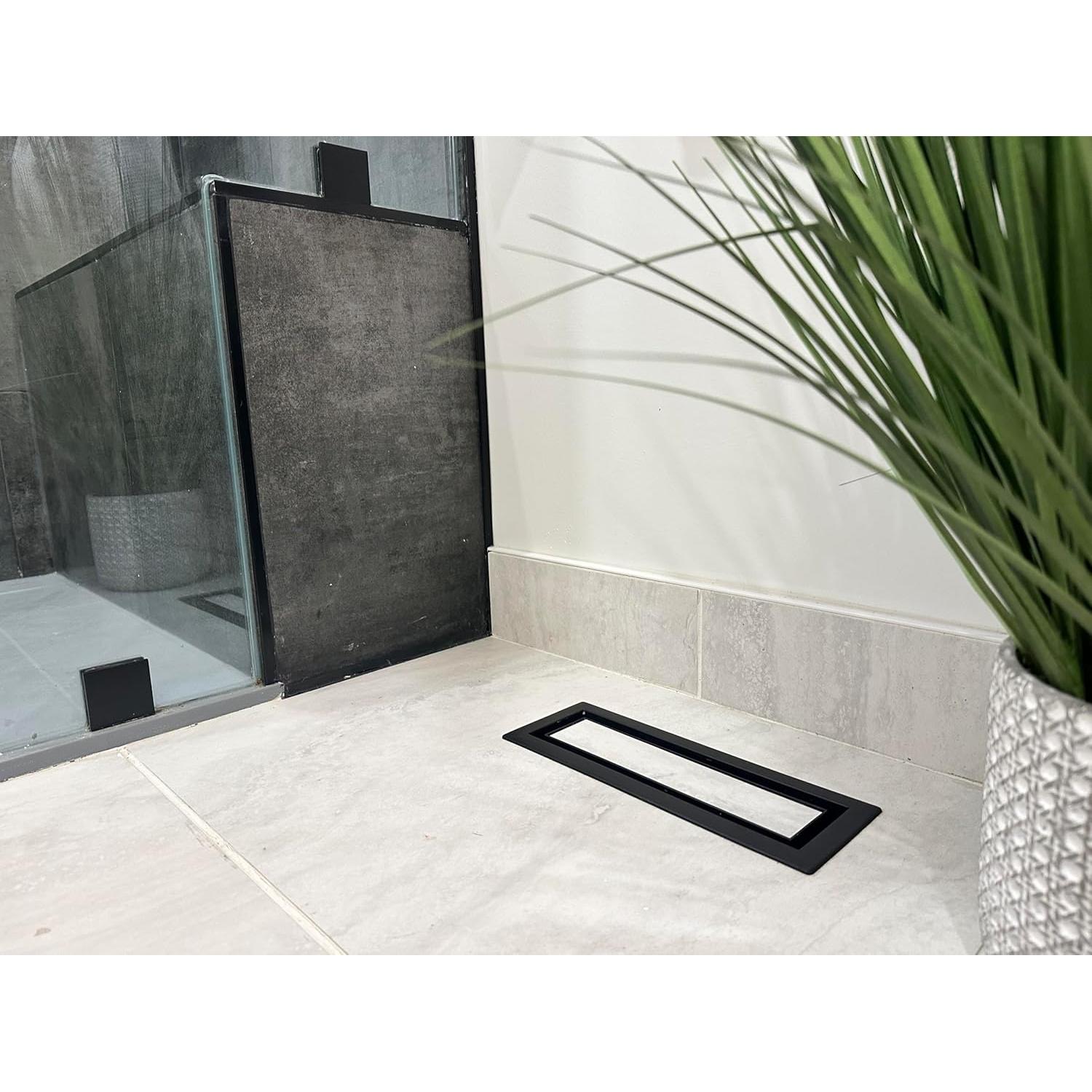 Rejilla de Piso 10x25 cm NeuForm Acero Negro Ventilación