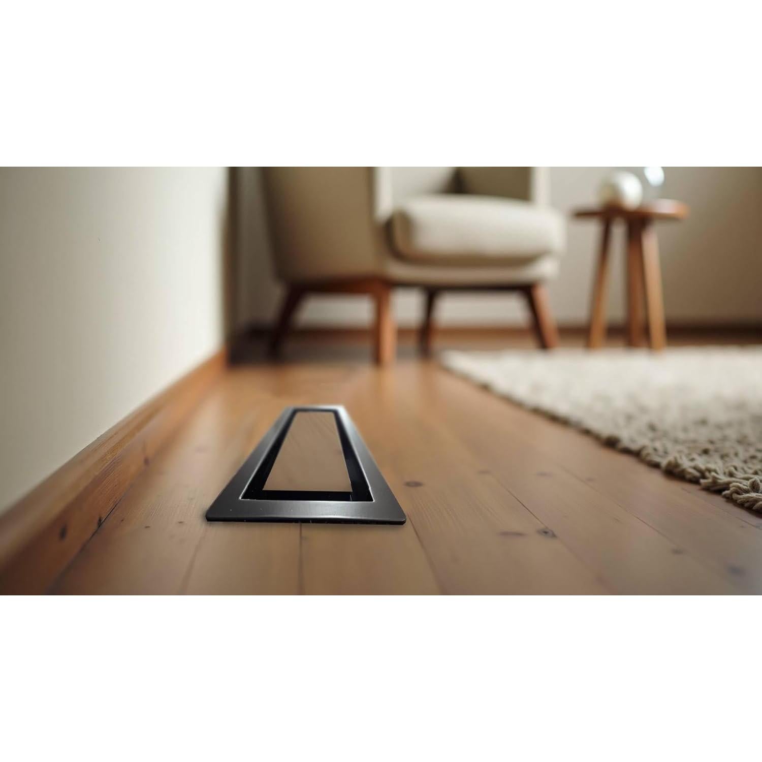 Rejilla de Piso 10x25 cm NeuForm Acero Negro Ventilación