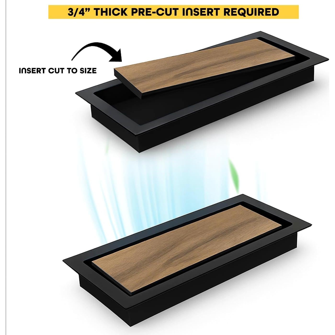 Rejilla de Piso 10x25 cm NeuForm Acero Negro Ventilación