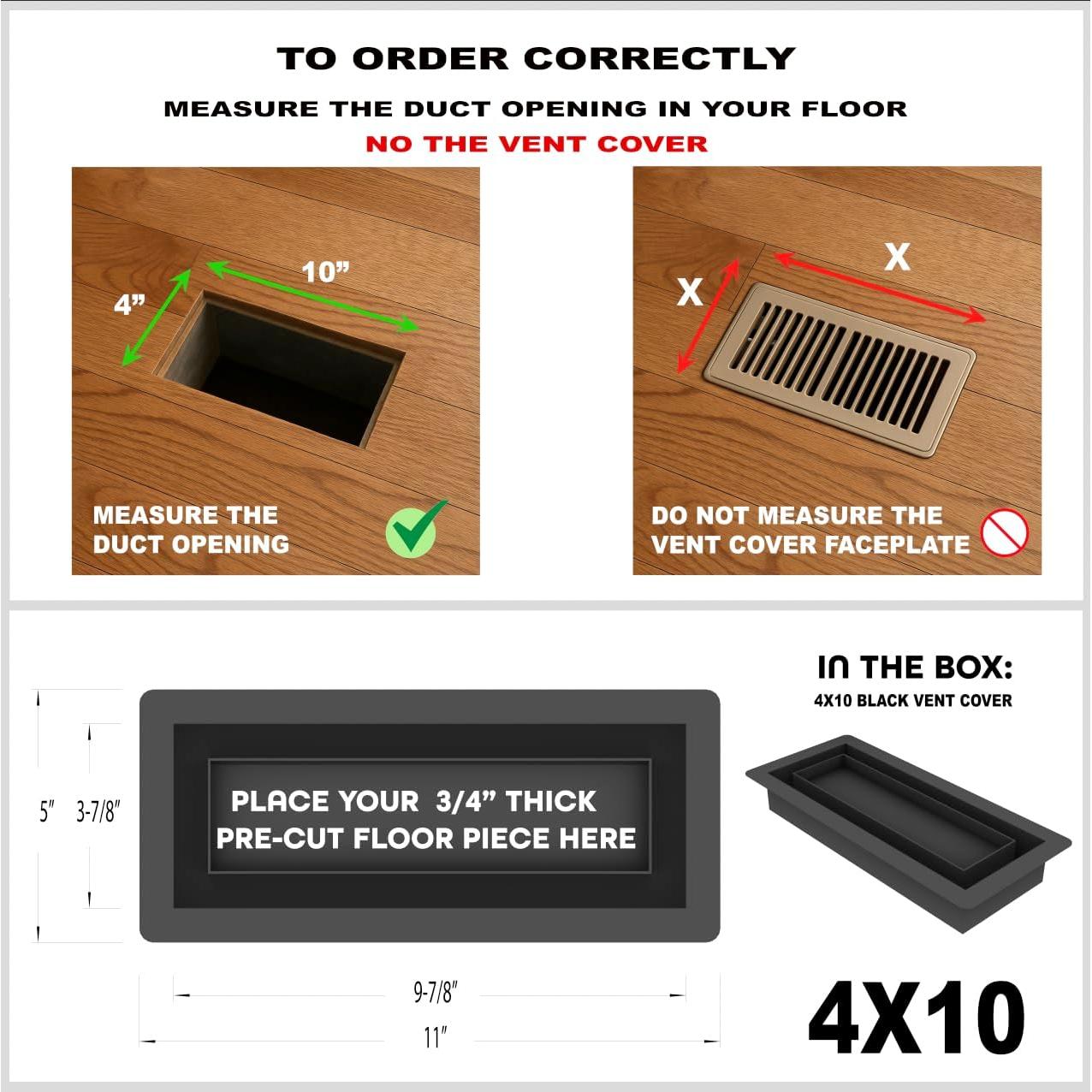 Rejilla de Piso 10x25 cm NeuForm Acero Negro Ventilación