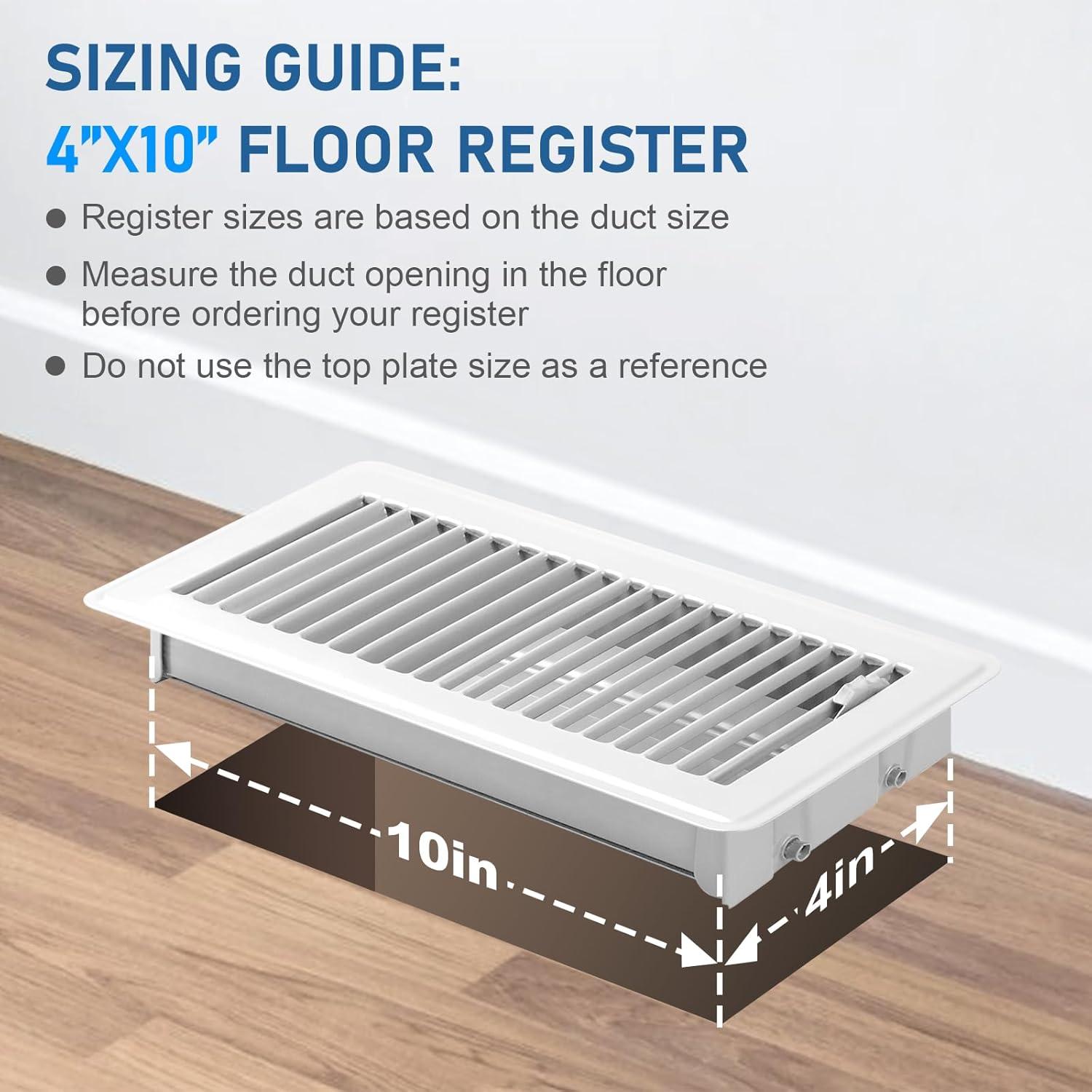 Paquete de 6 Rejillas de Ventilación CASAJOY 10x25 cm Metal Blanco