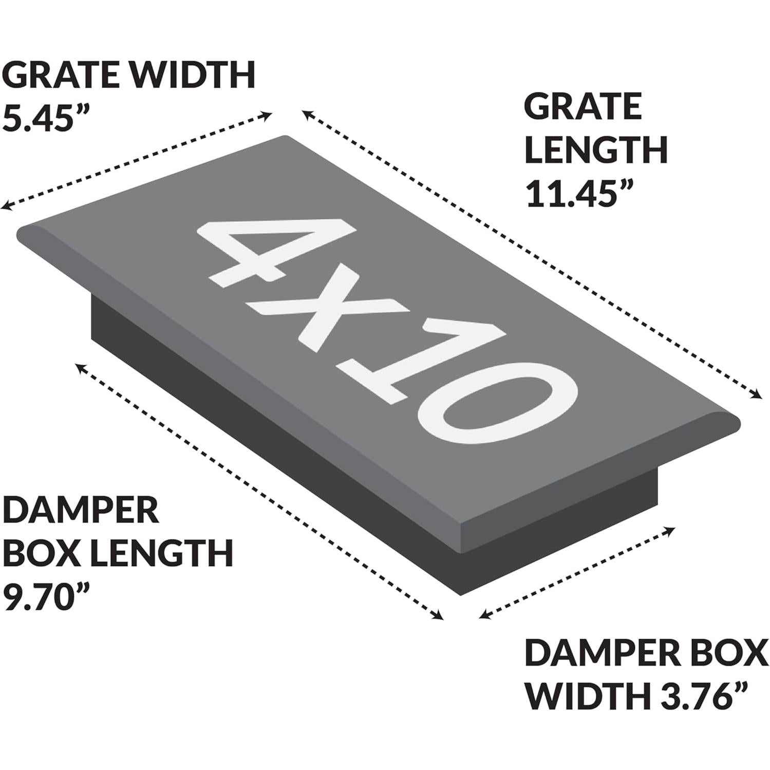 Rejilla de Piso Decor Grates ST410 10x25 cm Negro Texturizado