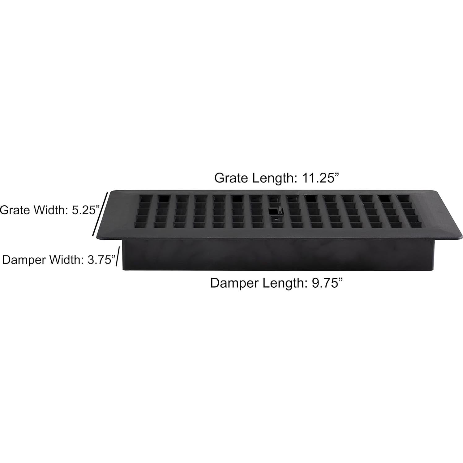 Rejilla de Piso de Plástico Decor Grates PL410-BLK 10x25 cm Negra