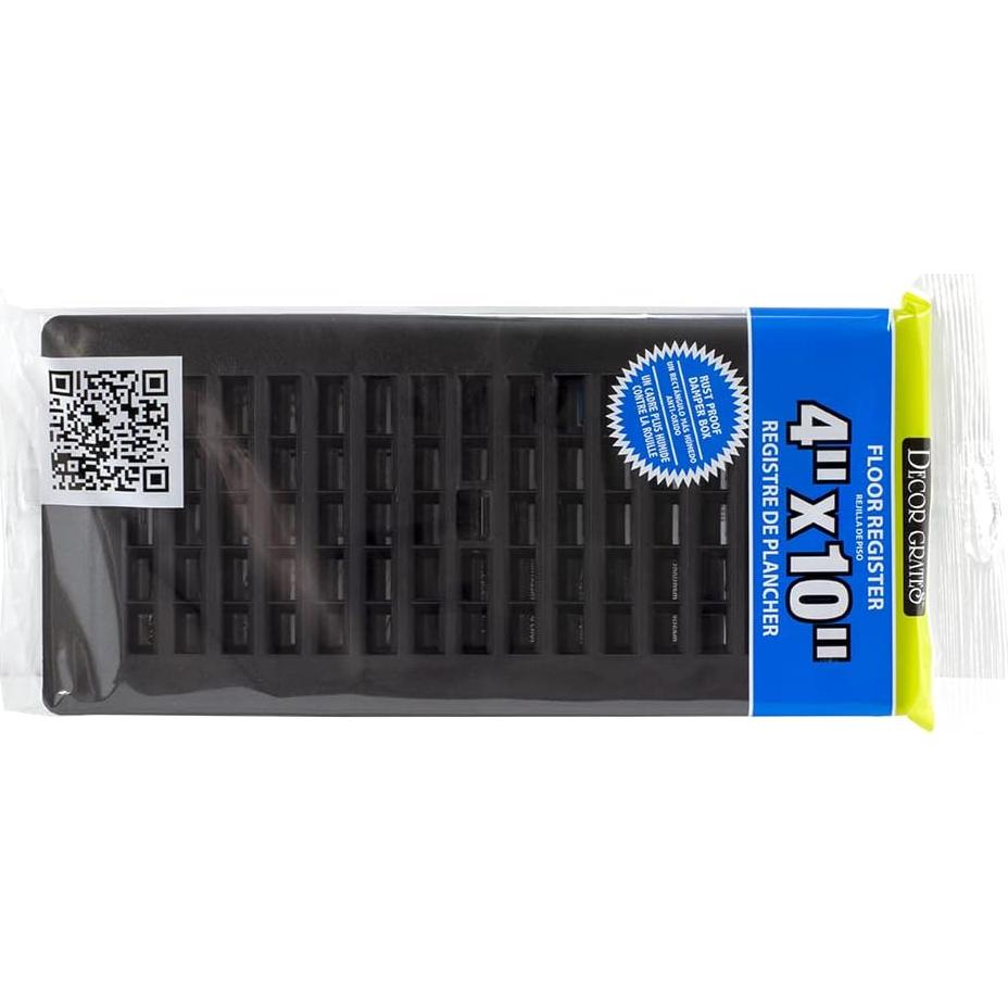 Rejilla de Piso de Plástico Decor Grates PL410-BLK 10x25 cm Negra