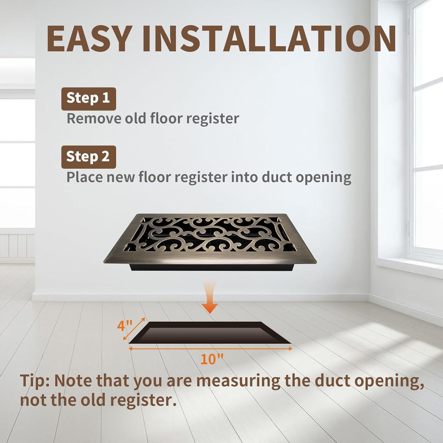 Rejilla de Piso SANYCASA 10x25 cm Bronce Antiguo Ajustable